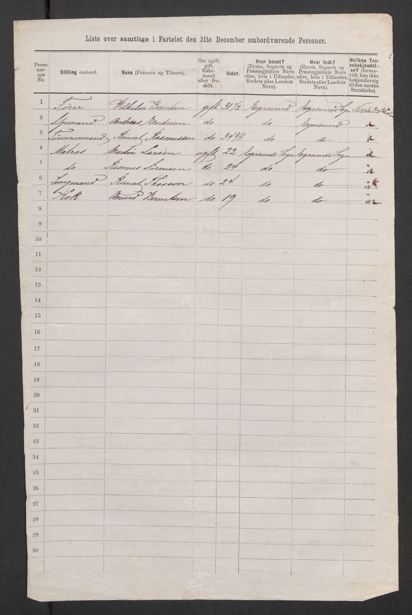 RA, 1875 census, lists of crew on ships: Ships in ports abroad, 1875, p. 401