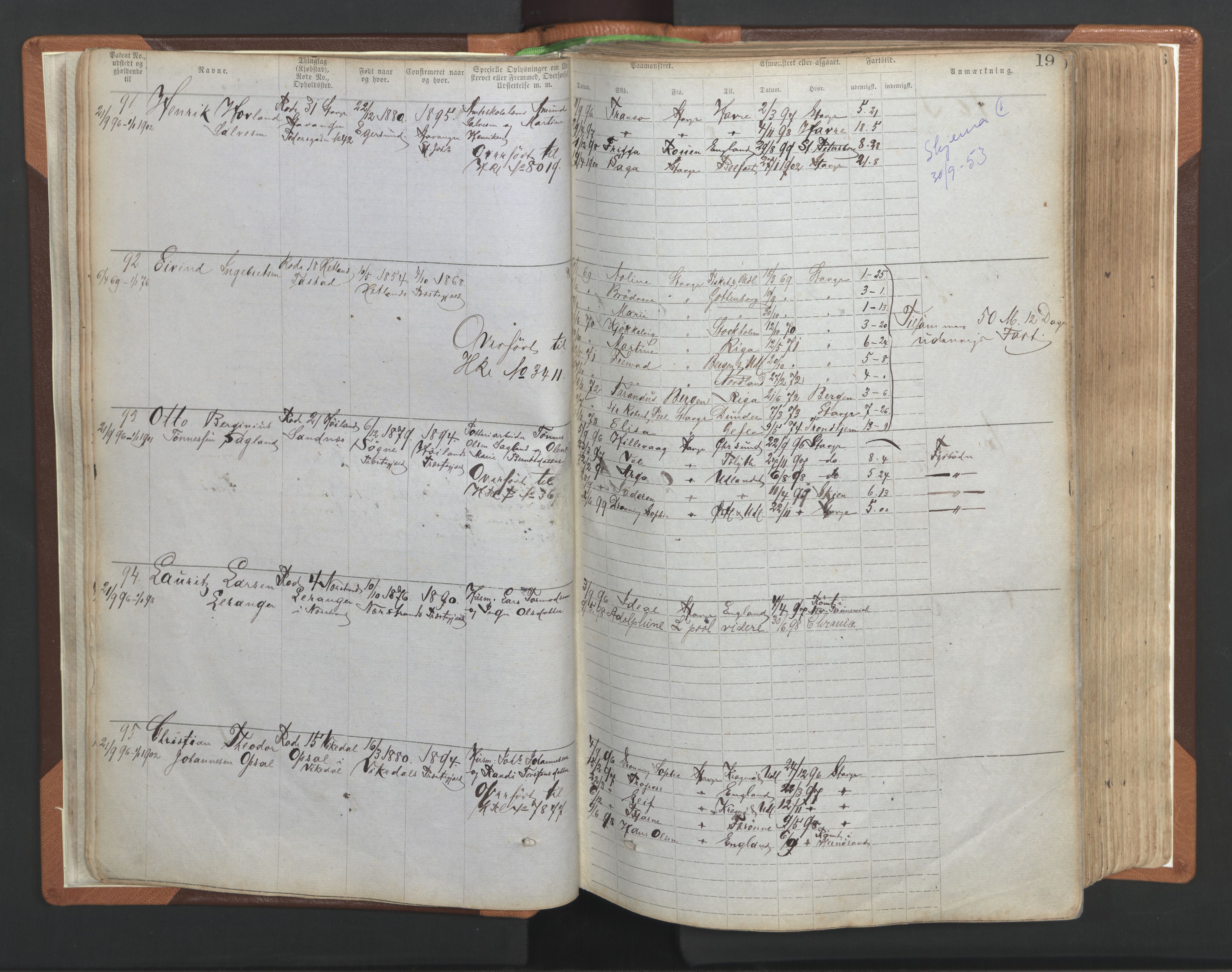Stavanger sjømannskontor, AV/SAST-A-102006/F/Ff/L0004: Annotasjonsrulle No. 1, patentnr. 1-1785 (del 1), 1869-1900, p. 22