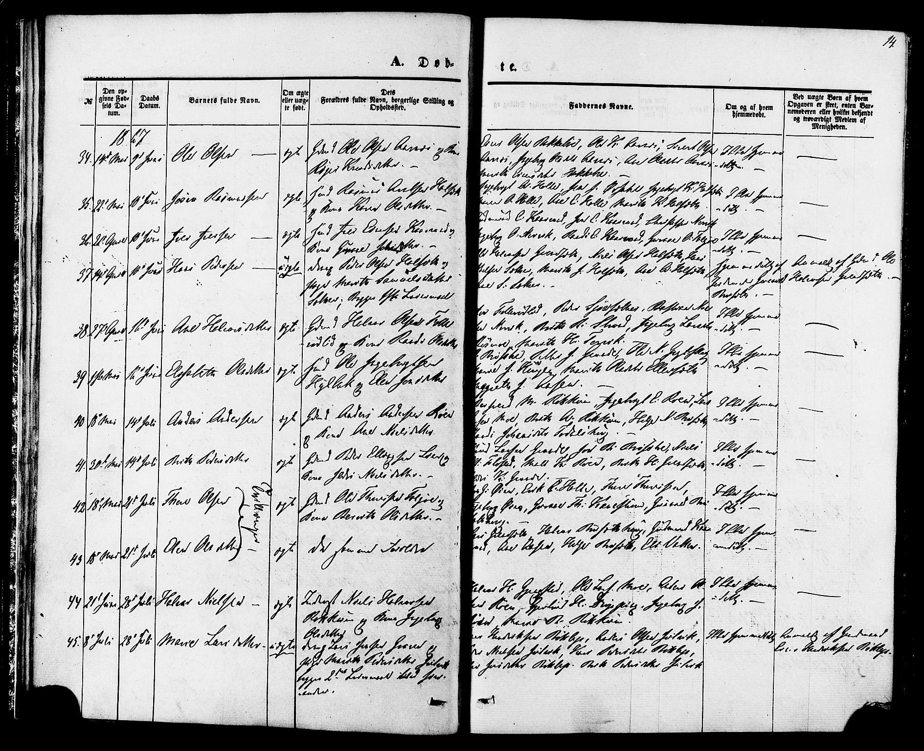 Ministerialprotokoller, klokkerbøker og fødselsregistre - Møre og Romsdal, AV/SAT-A-1454/592/L1027: Parish register (official) no. 592A05, 1865-1878, p. 14