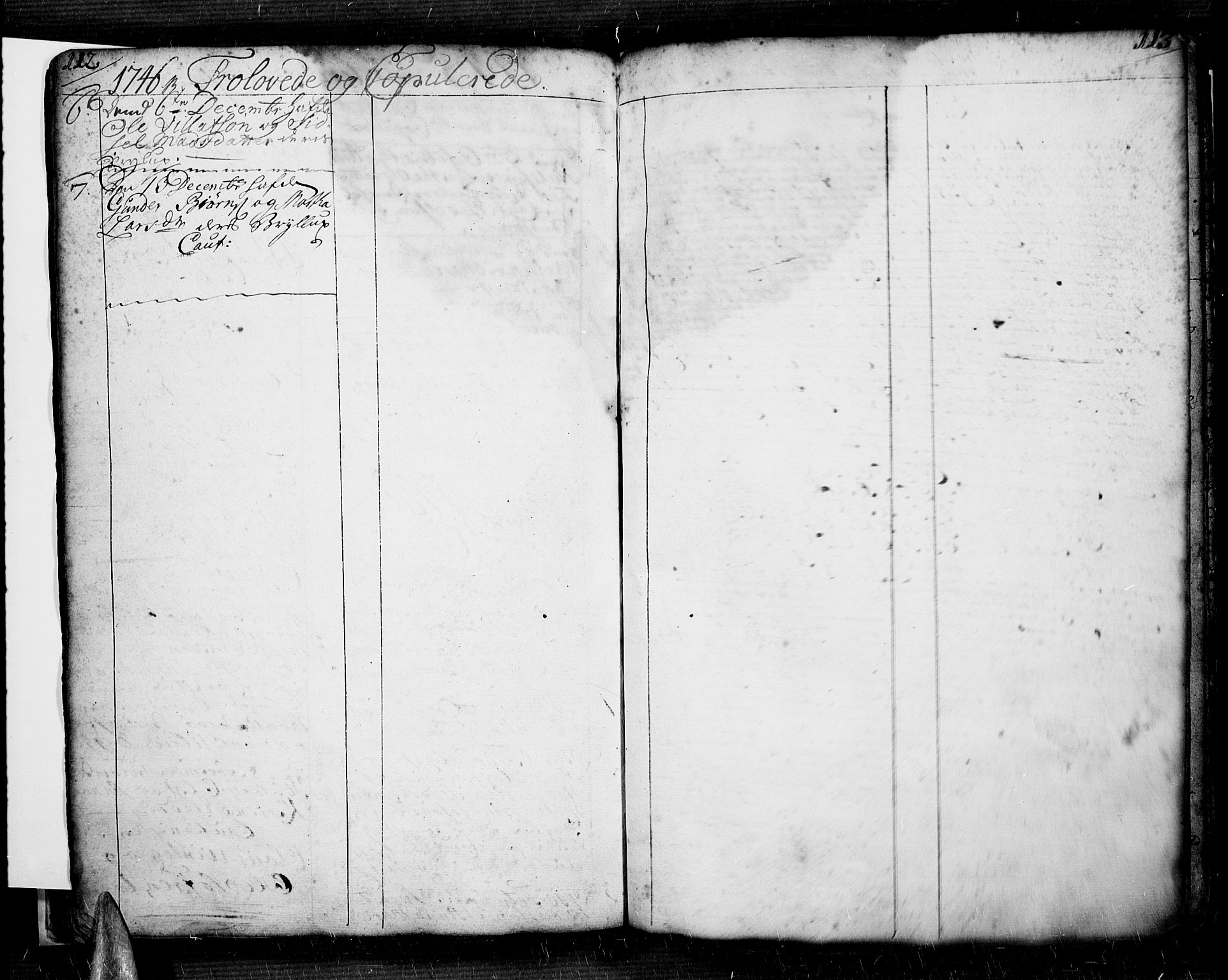 Risør sokneprestkontor, SAK/1111-0035/F/Fb/L0001: Parish register (copy) no. B 1, 1716-1747, p. 112-113