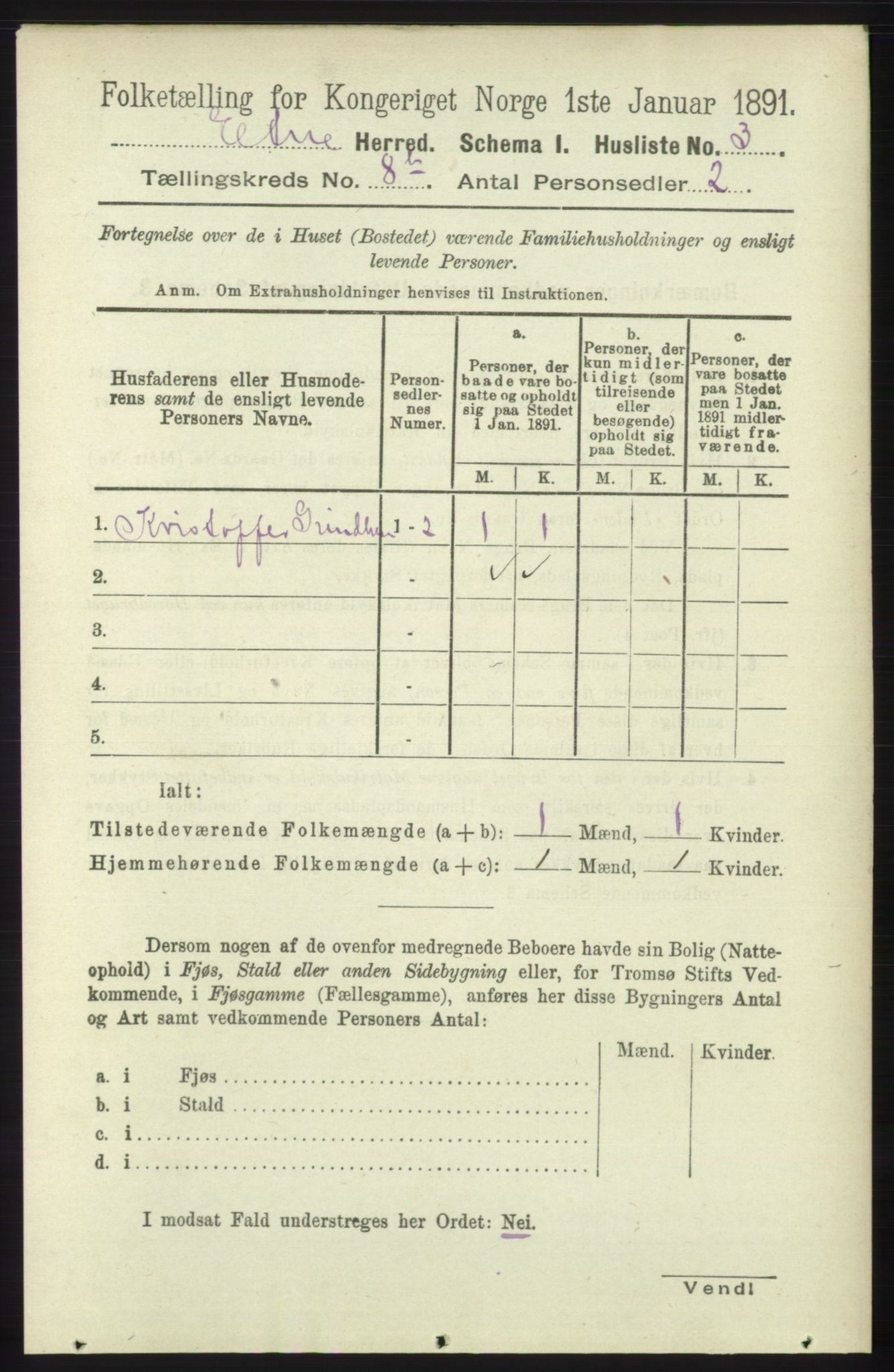 RA, 1891 census for 1211 Etne, 1891, p. 1602