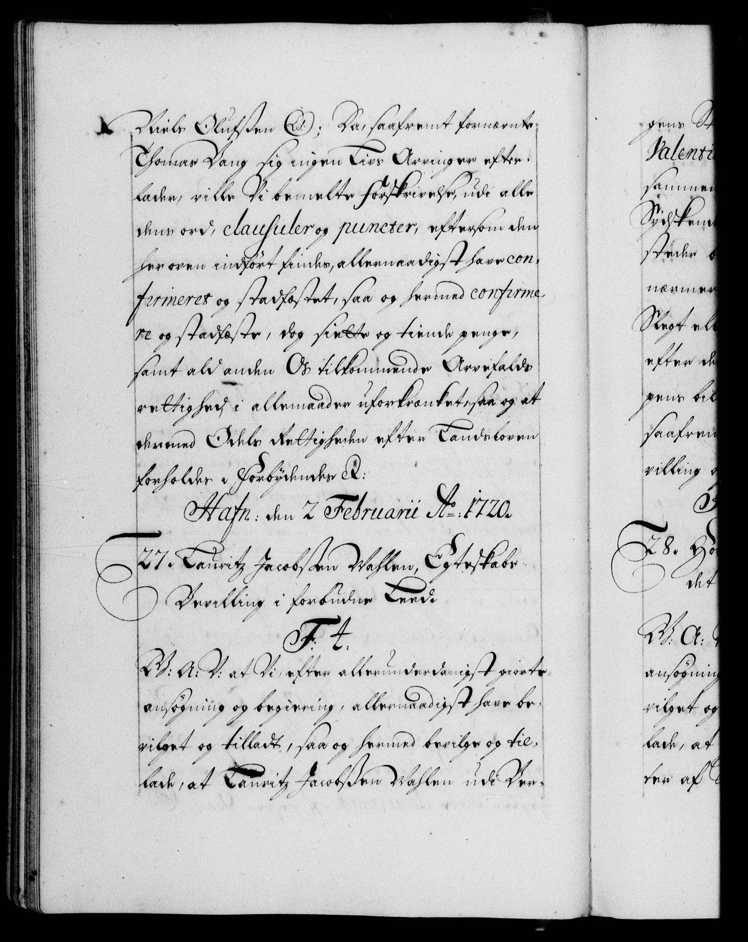 Danske Kanselli 1572-1799, AV/RA-EA-3023/F/Fc/Fca/Fcaa/L0023: Norske registre, 1720-1722, p. 22b