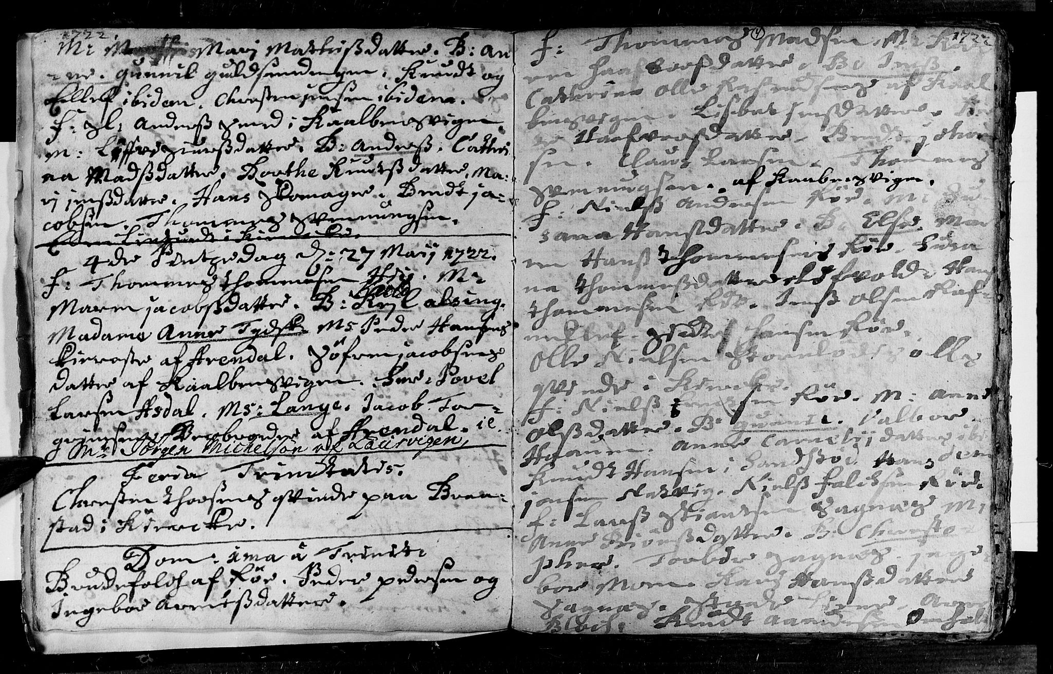 Øyestad sokneprestkontor, AV/SAK-1111-0049/F/Fa/L0003: Parish register (official) no. A 3, 1722-1730, p. 4