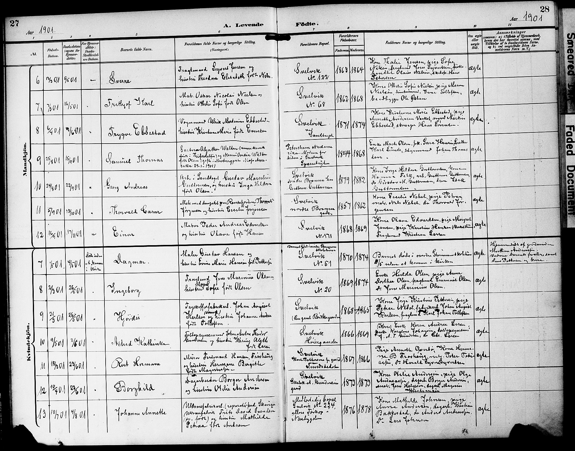 Strømm kirkebøker, AV/SAKO-A-322/G/Gb/L0002: Parish register (copy) no. II 2, 1897-1928, p. 27-28