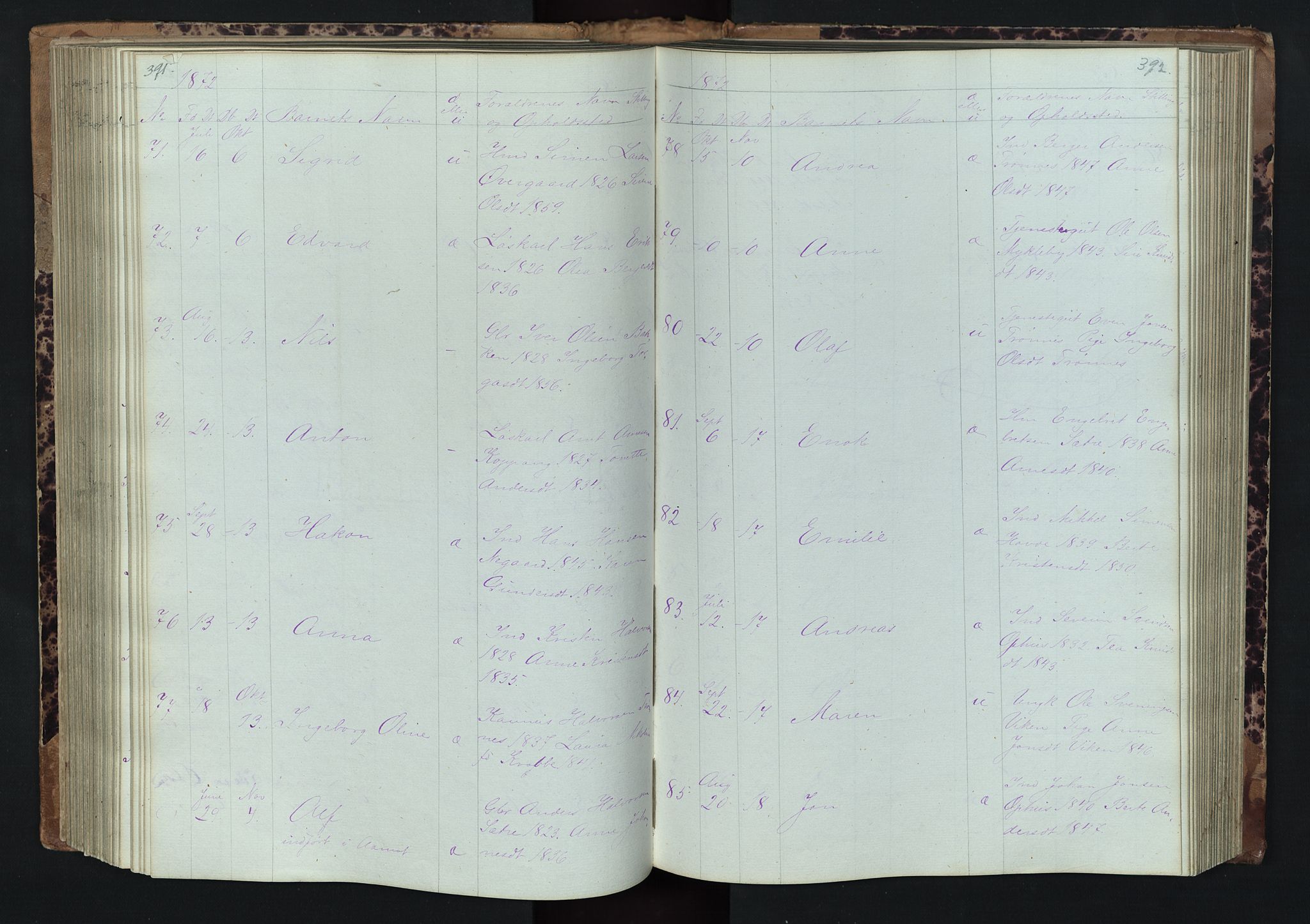 Stor-Elvdal prestekontor, AV/SAH-PREST-052/H/Ha/Hab/L0001: Parish register (copy) no. 1 /1, 1860-1894, p. 391-392