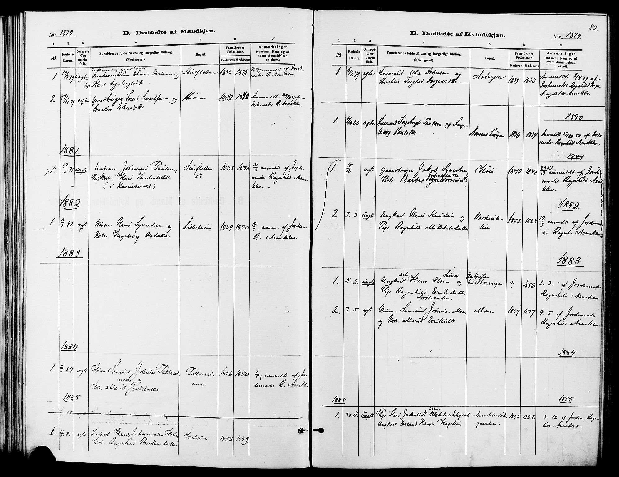 Dovre prestekontor, SAH/PREST-066/H/Ha/Haa/L0002: Parish register (official) no. 2, 1879-1890, p. 82