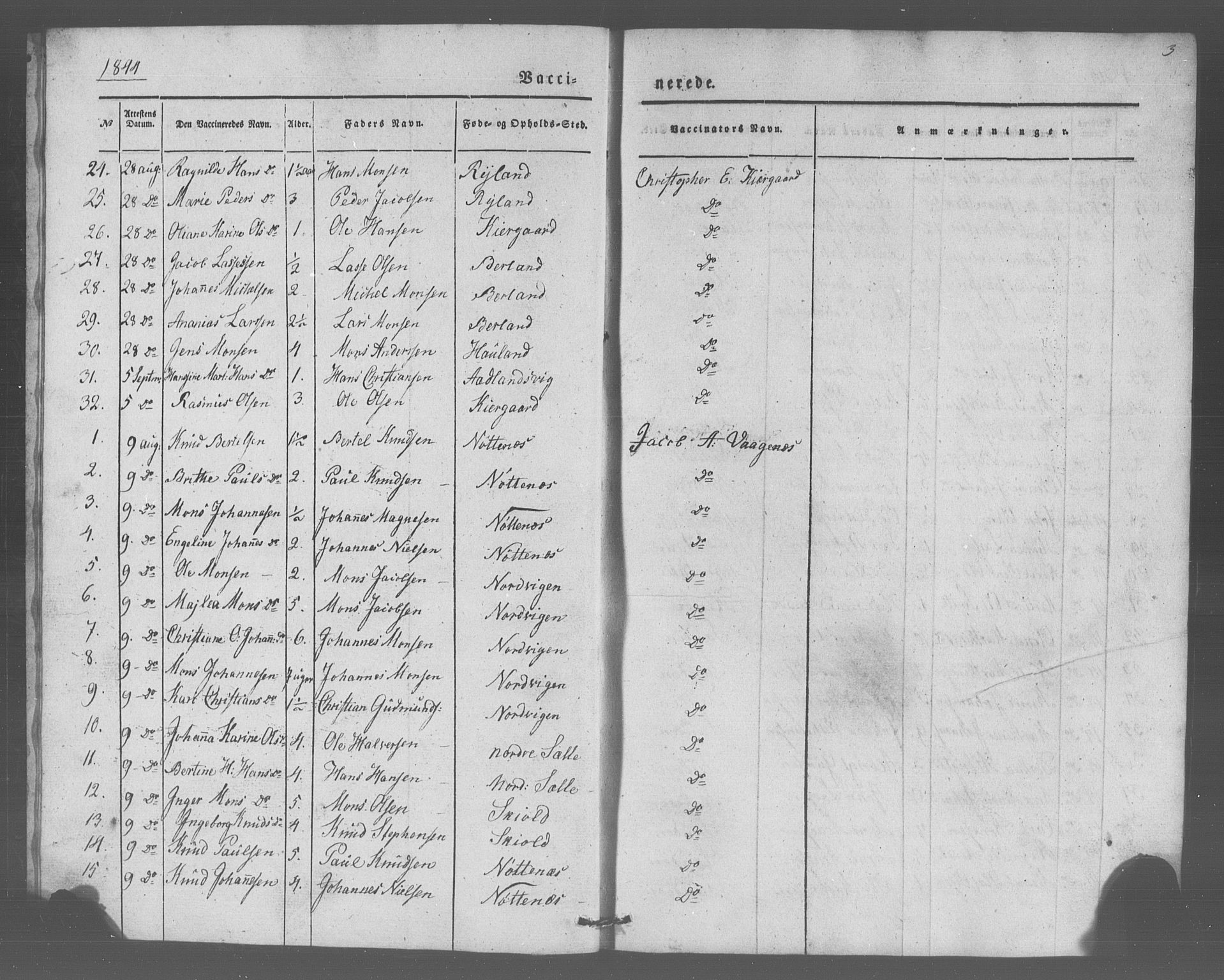 Manger sokneprestembete, SAB/A-76801/H/Haa: Parish register (official) no. A 10, 1844-1859, p. 3