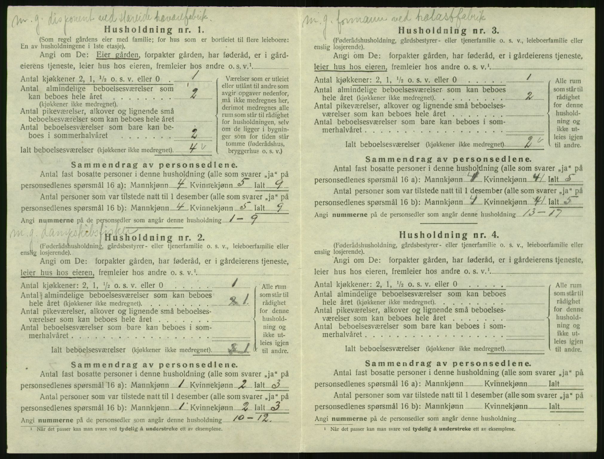 SAT, 1920 census for Hareid, 1920, p. 466