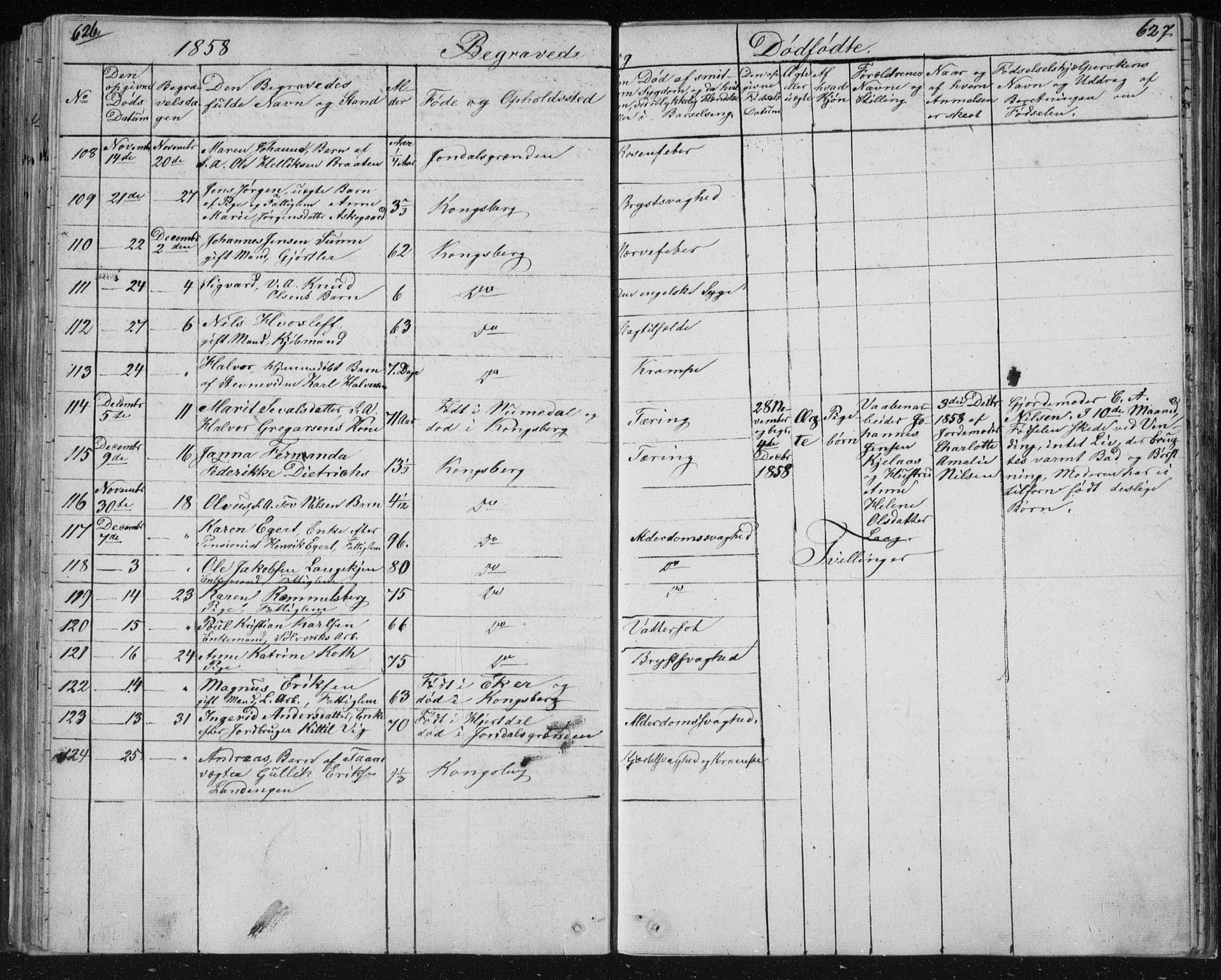 Kongsberg kirkebøker, AV/SAKO-A-22/F/Fa/L0009: Parish register (official) no. I 9, 1839-1858, p. 626-627