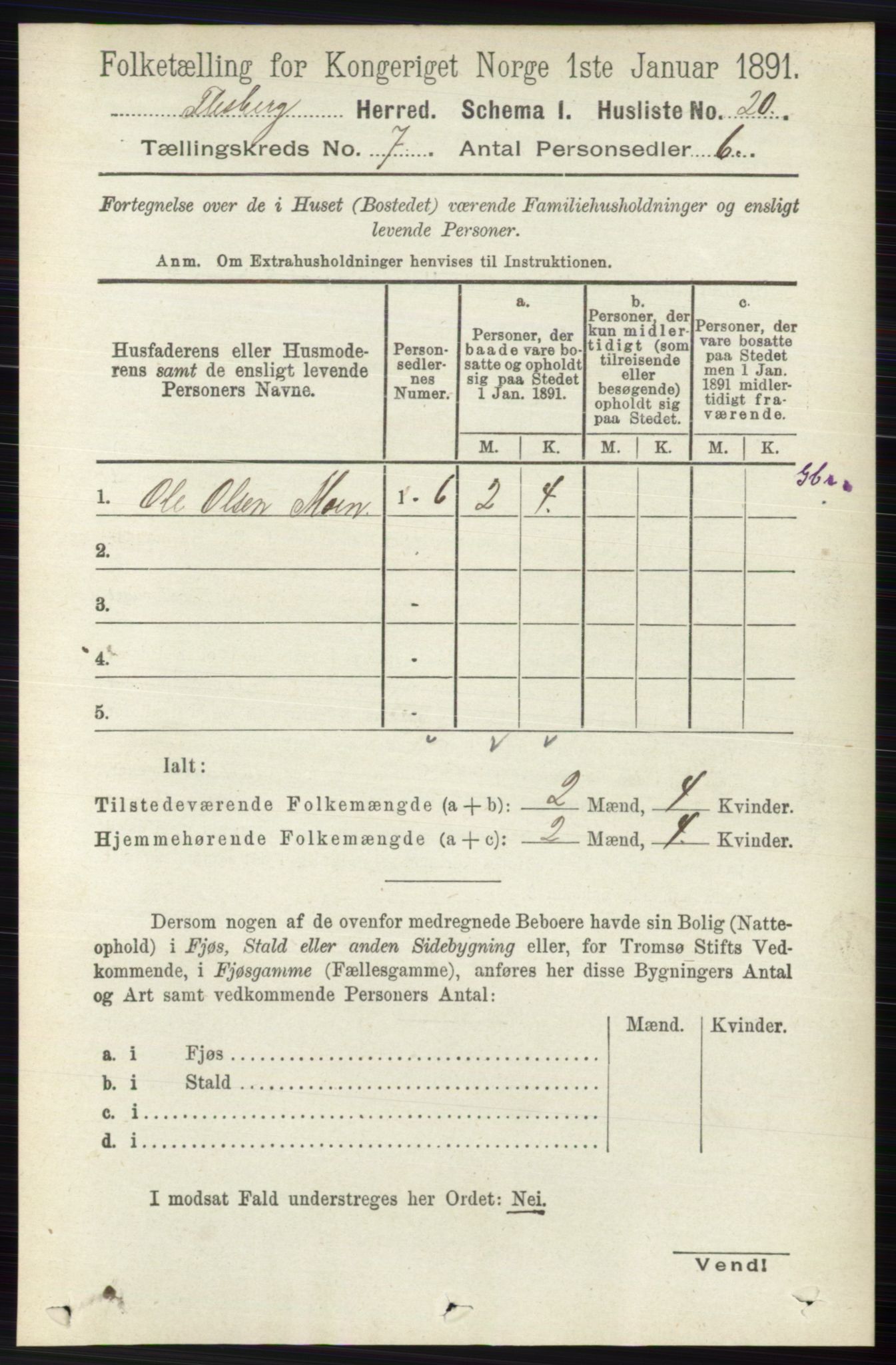 RA, 1891 census for 0631 Flesberg, 1891, p. 1154