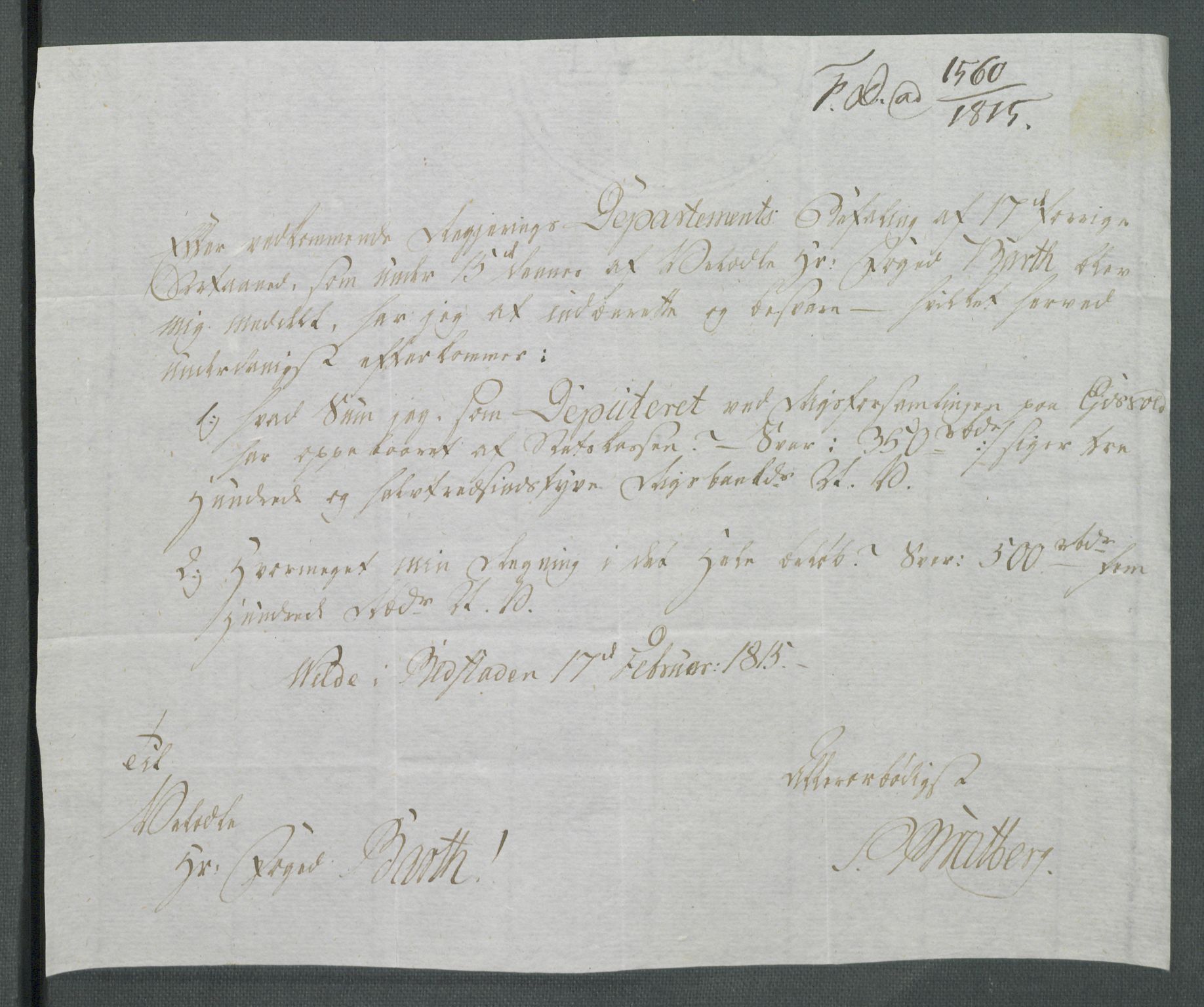 5. departement for finans-, handels- og tollfaget, AV/RA-S-3893/C/Cb/L0014: Regninger fra Riksforsamlingens deputerede, 1814, p. 304