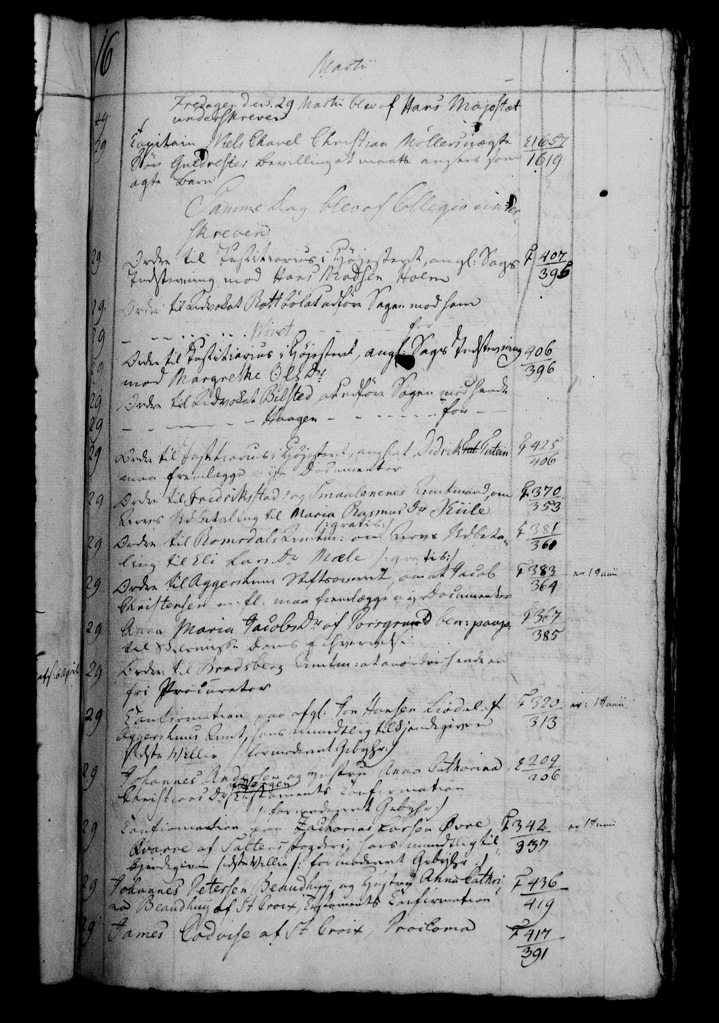 Danske Kanselli 1800-1814, RA/EA-3024/H/Hf/Hfb/Hfbc/L0006: Underskrivelsesbok m. register, 1805, p. 16