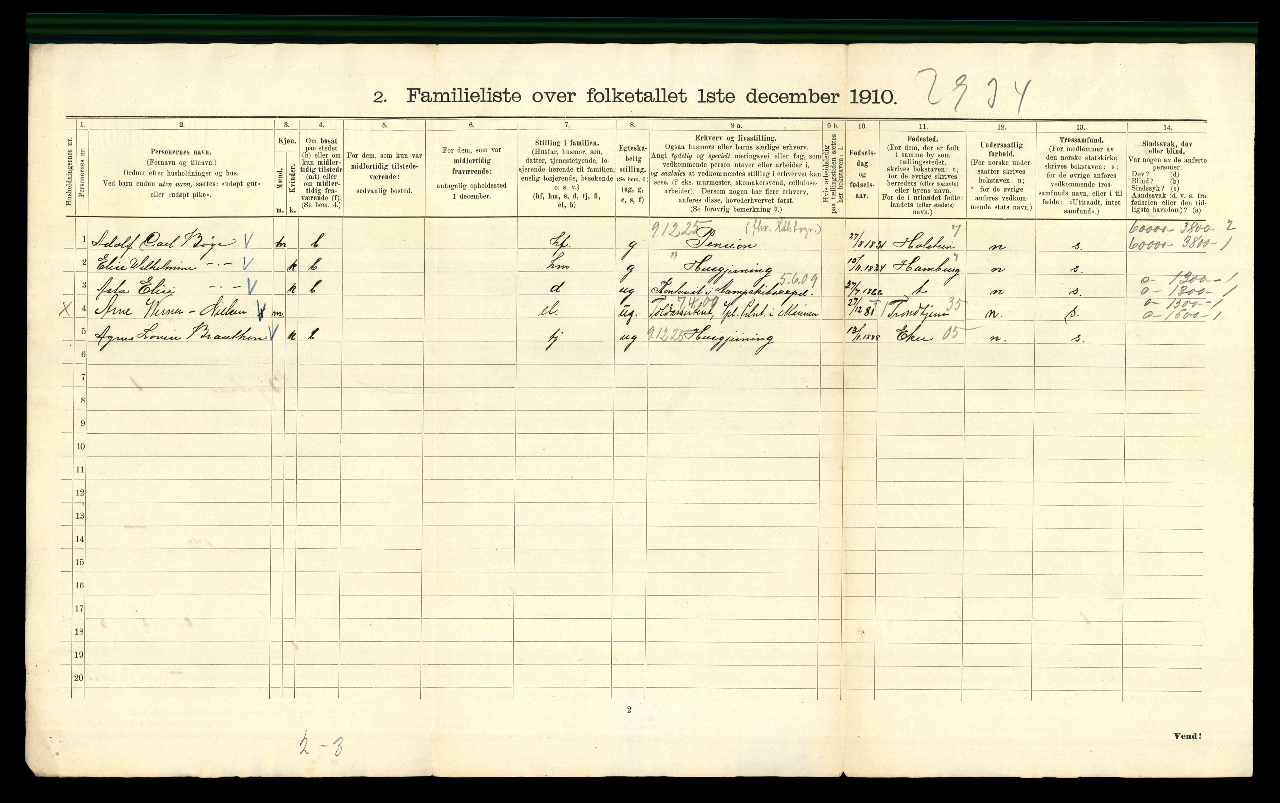 RA, 1910 census for Kristiania, 1910, p. 7664