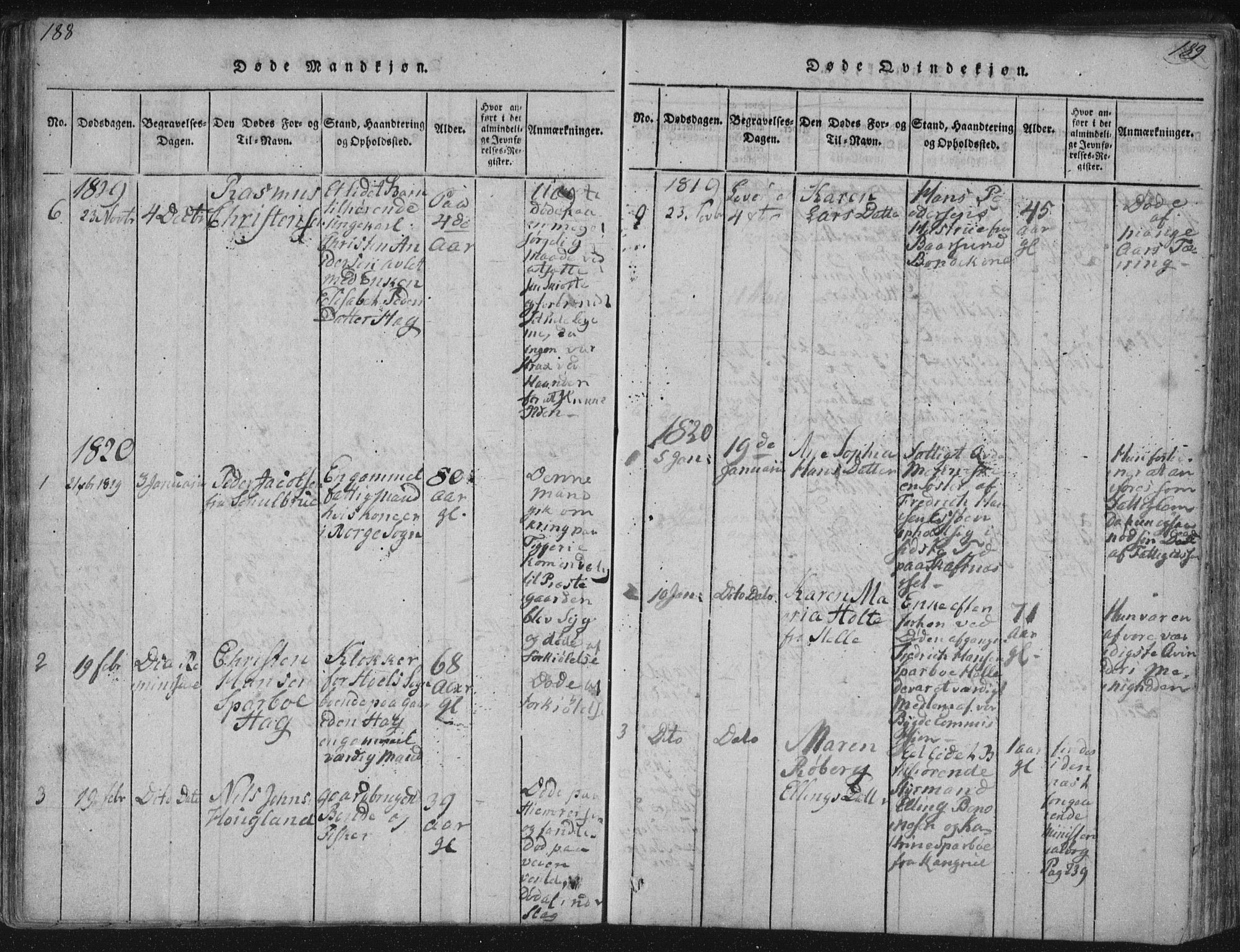 Ministerialprotokoller, klokkerbøker og fødselsregistre - Nordland, AV/SAT-A-1459/881/L1164: Parish register (copy) no. 881C01, 1818-1853, p. 188-189