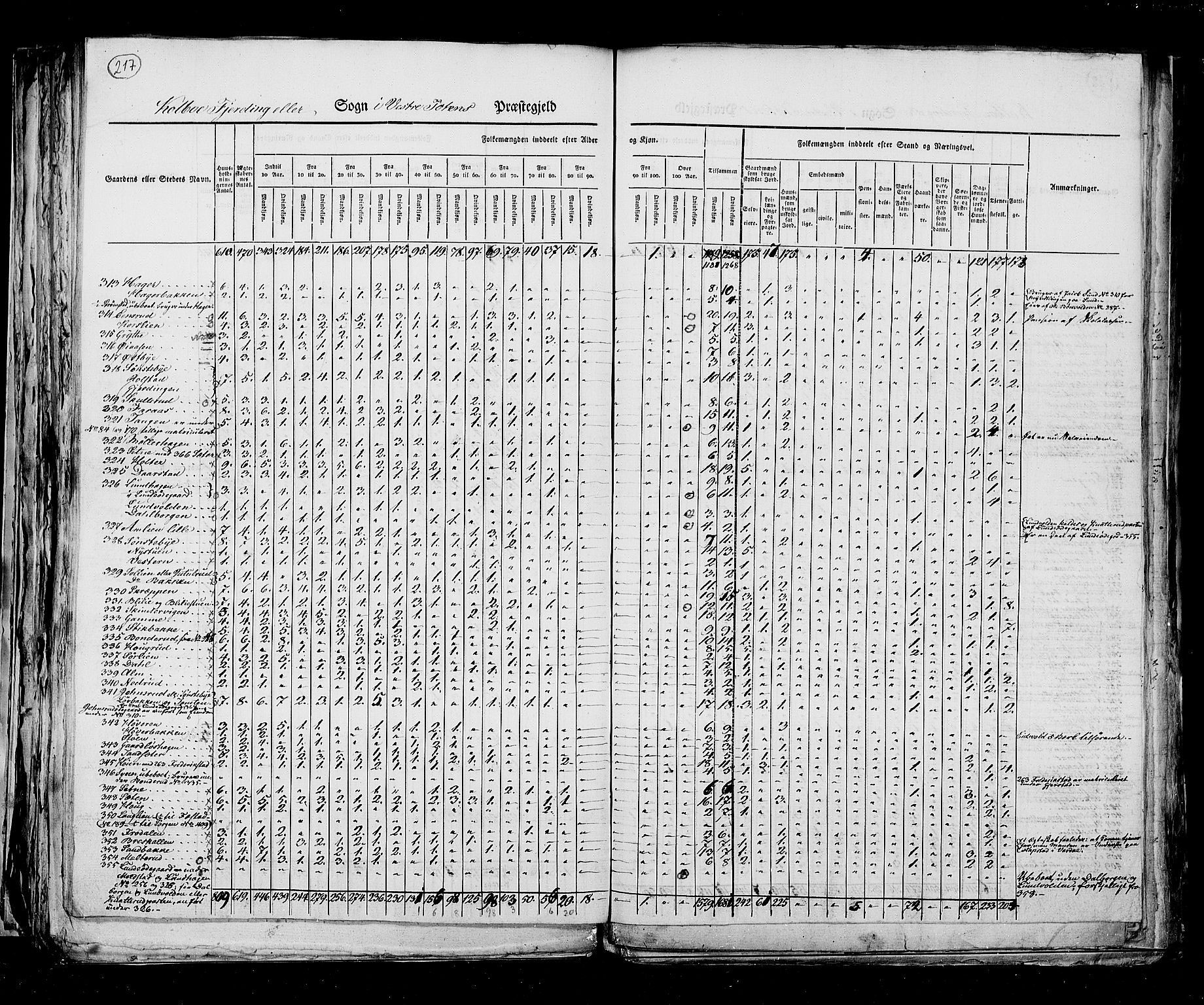 RA, Census 1825, vol. 6: Kristians amt, 1825, p. 217