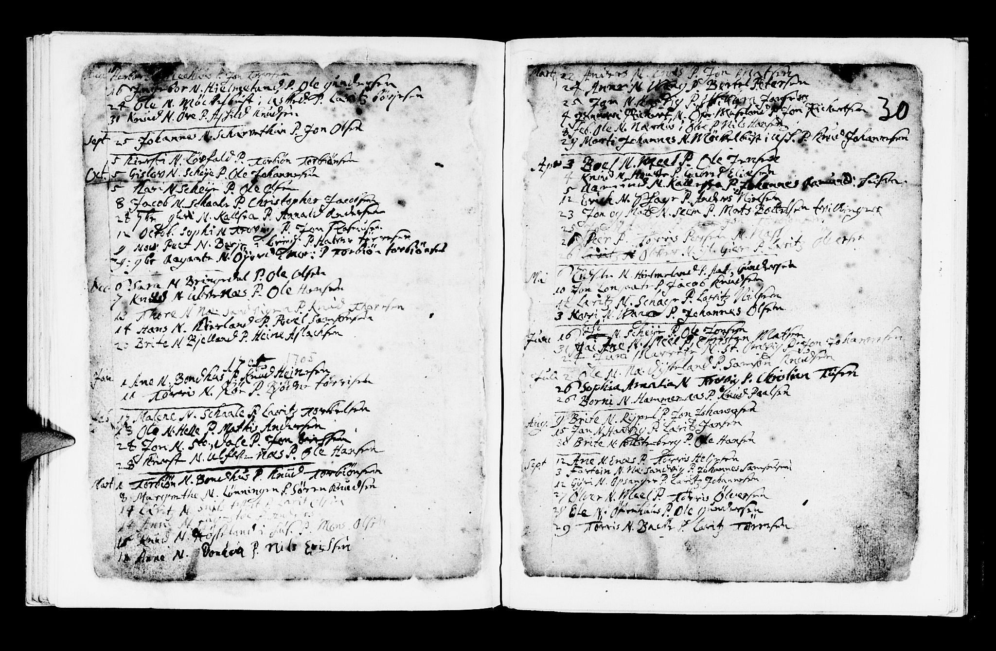 Kvinnherad sokneprestembete, SAB/A-76401/H/Haa: Parish register (official) no. A 1, 1669-1709, p. 30