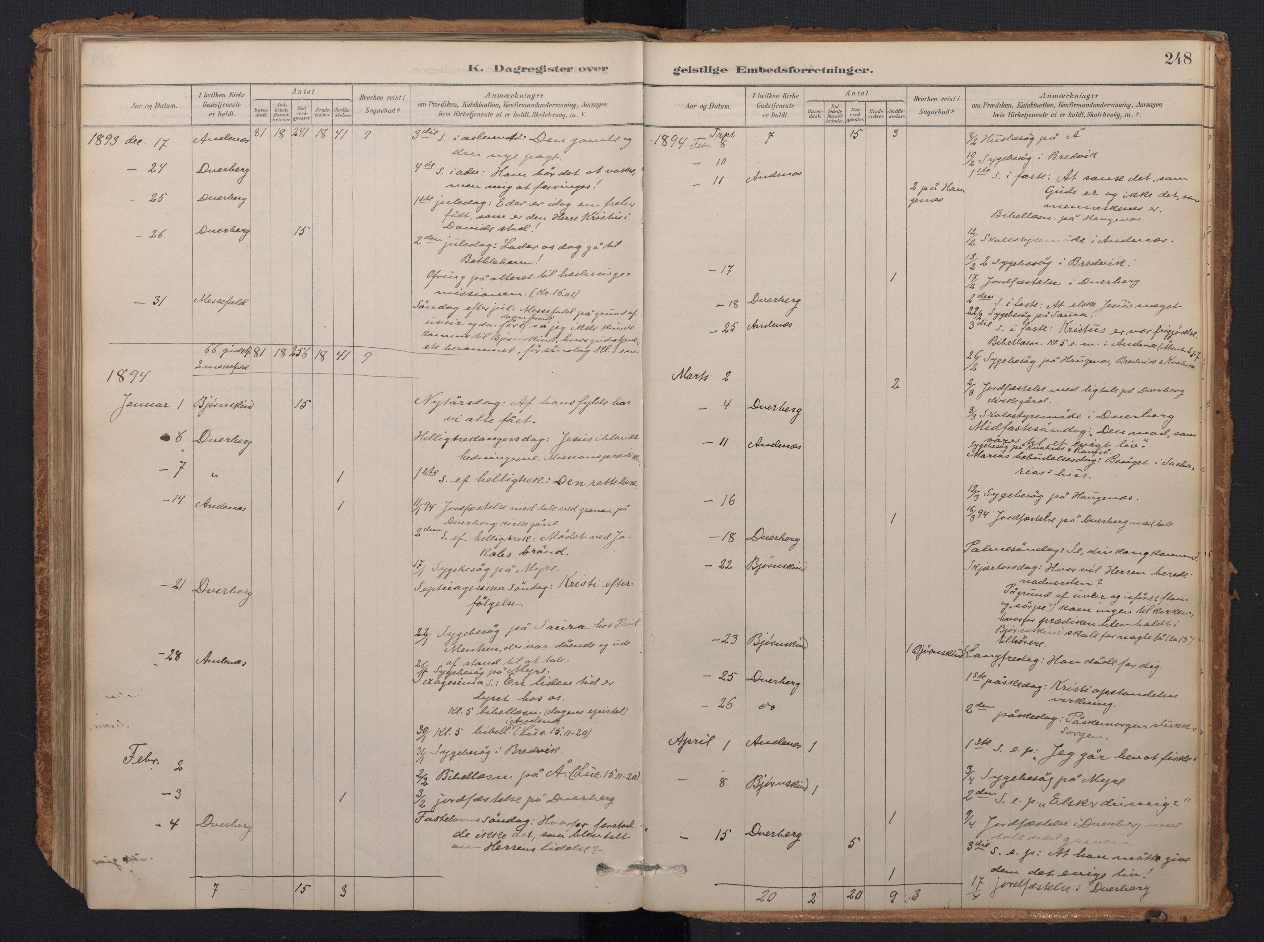 Ministerialprotokoller, klokkerbøker og fødselsregistre - Nordland, AV/SAT-A-1459/897/L1399: Parish register (official) no. 897A06, 1881-1896, p. 248