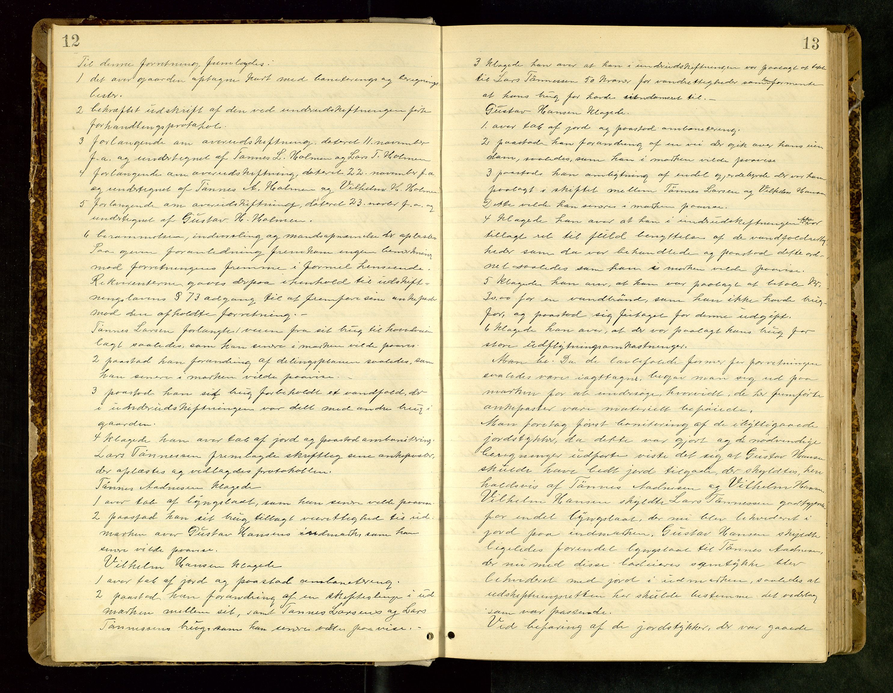 Rogaland jordskifterett, AV/SAST-A-102426/Oa/L0061: Forhandlingsprotokoll, 1903-1907, p. 12-13