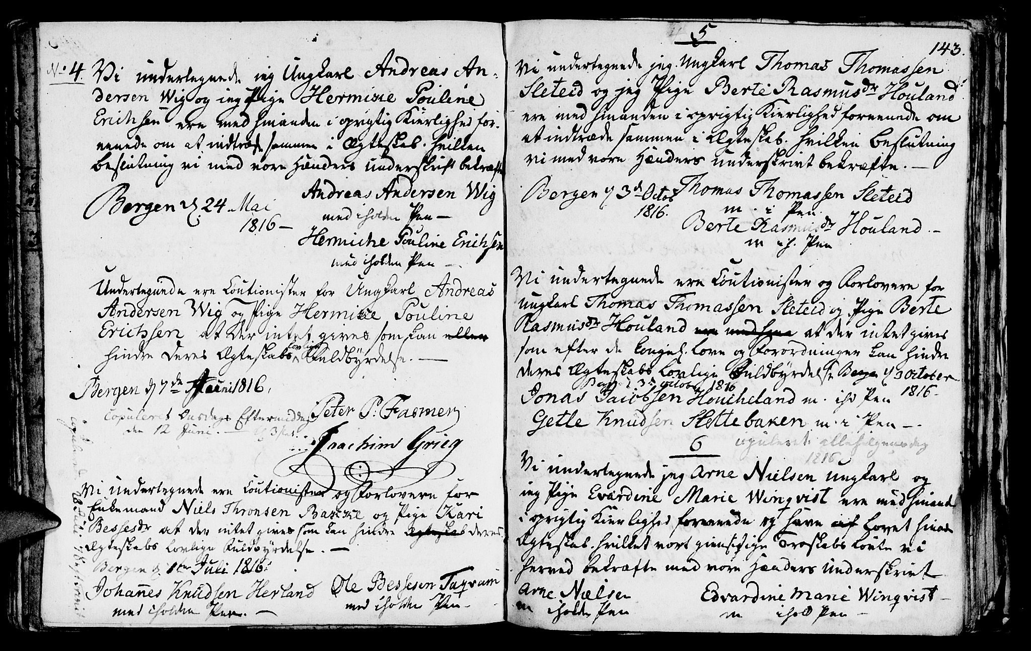 St. Jørgens hospital og Årstad sokneprestembete, AV/SAB-A-99934: Parish register (official) no. A 1, 1743-1823, p. 143