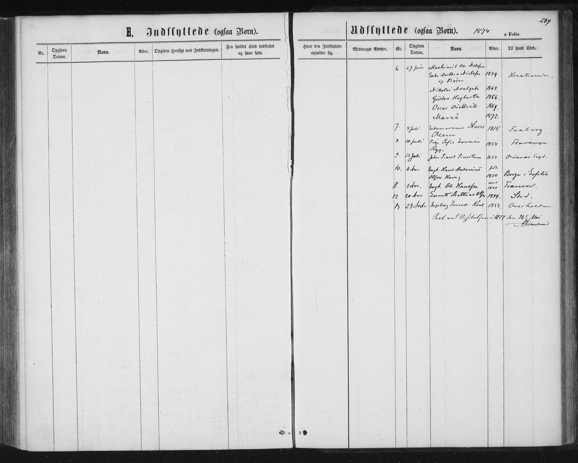 Ministerialprotokoller, klokkerbøker og fødselsregistre - Nord-Trøndelag, AV/SAT-A-1458/768/L0570: Parish register (official) no. 768A05, 1865-1874, p. 289