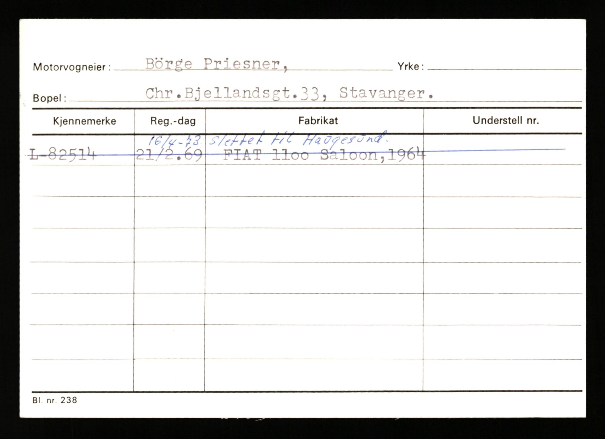 Stavanger trafikkstasjon, AV/SAST-A-101942/0/H/L0030: Polden - Retzius, 1930-1971, p. 213