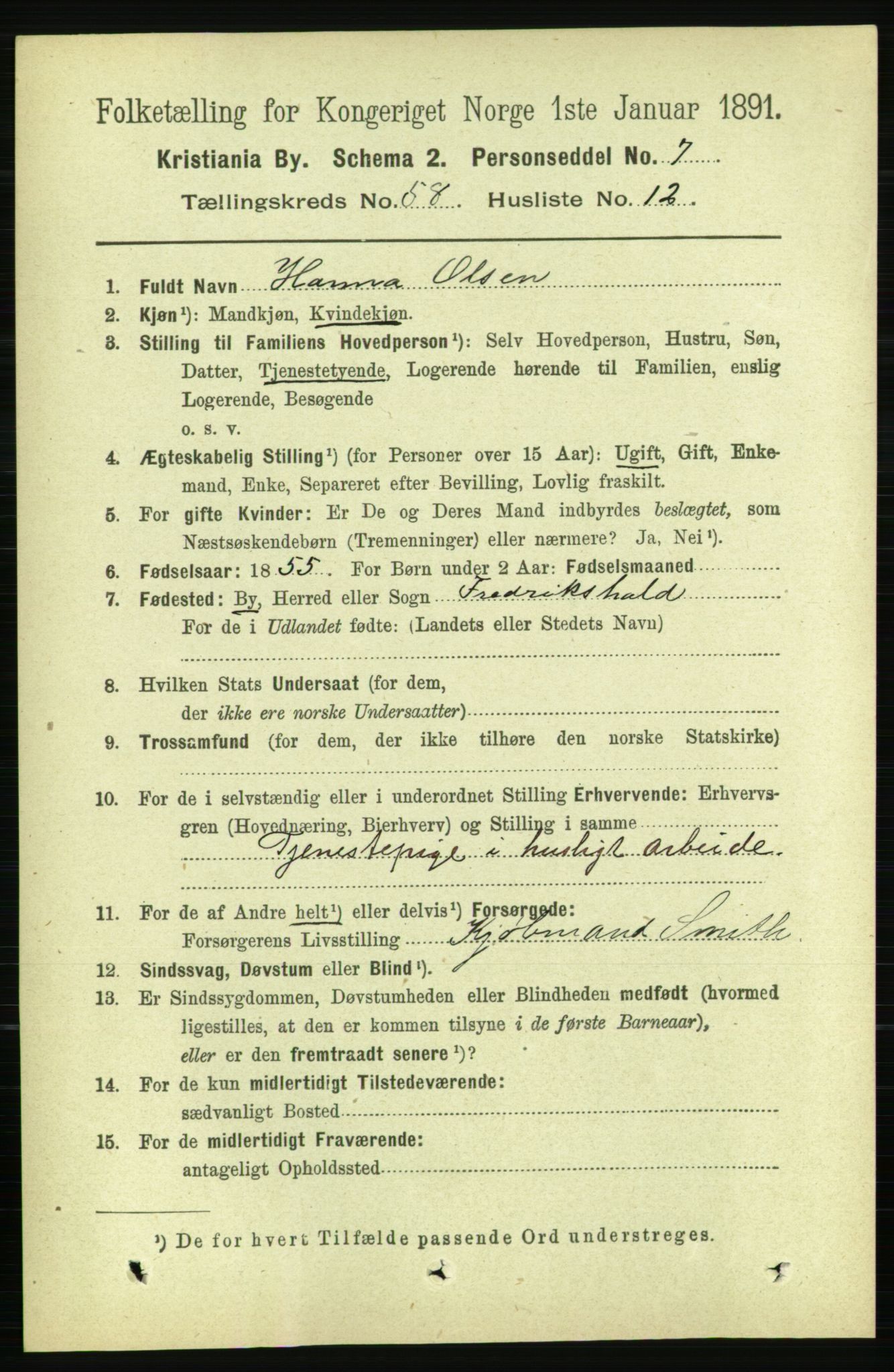 RA, 1891 census for 0301 Kristiania, 1891, p. 30825