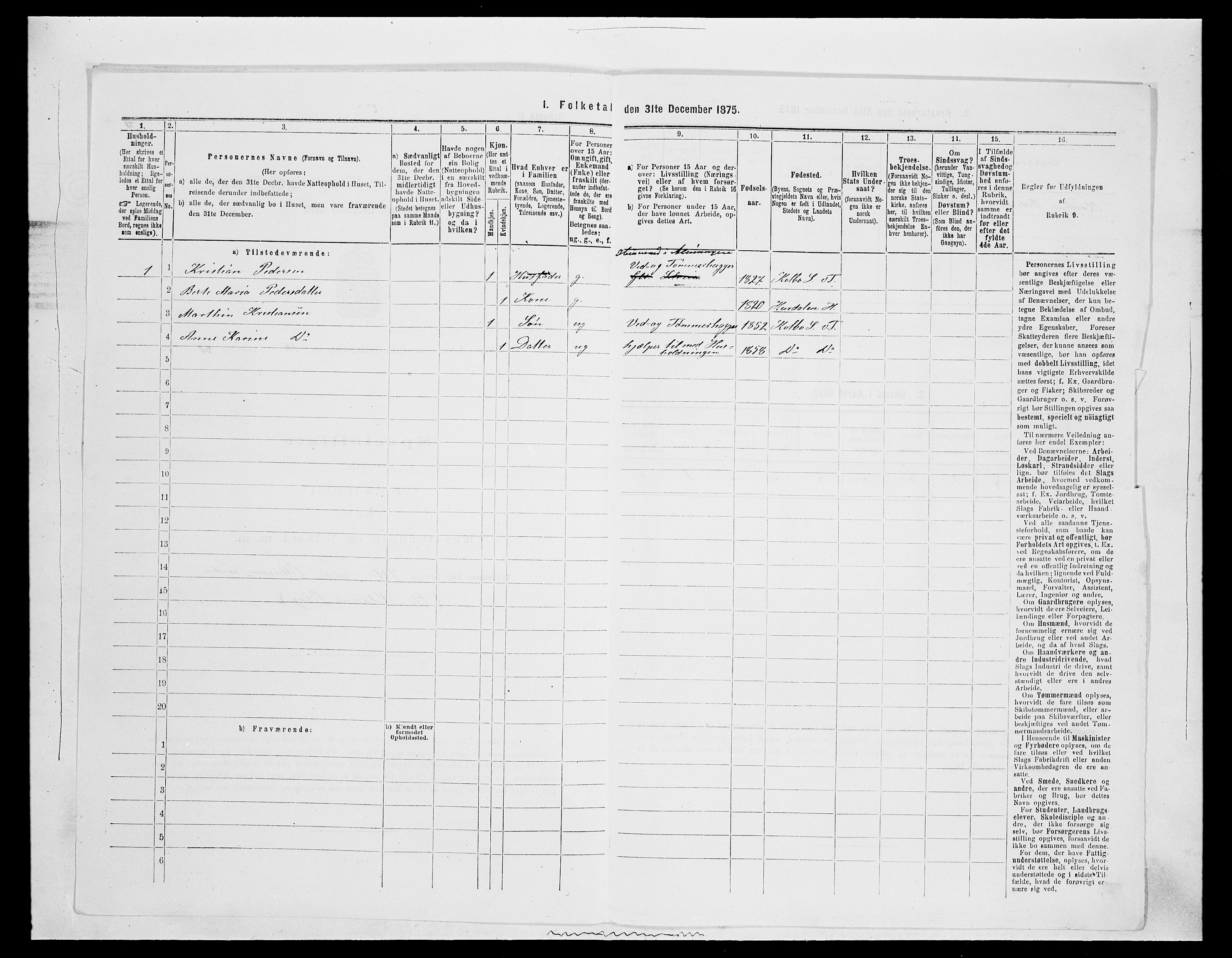 SAH, 1875 census for 0529P Vestre Toten, 1875, p. 2200