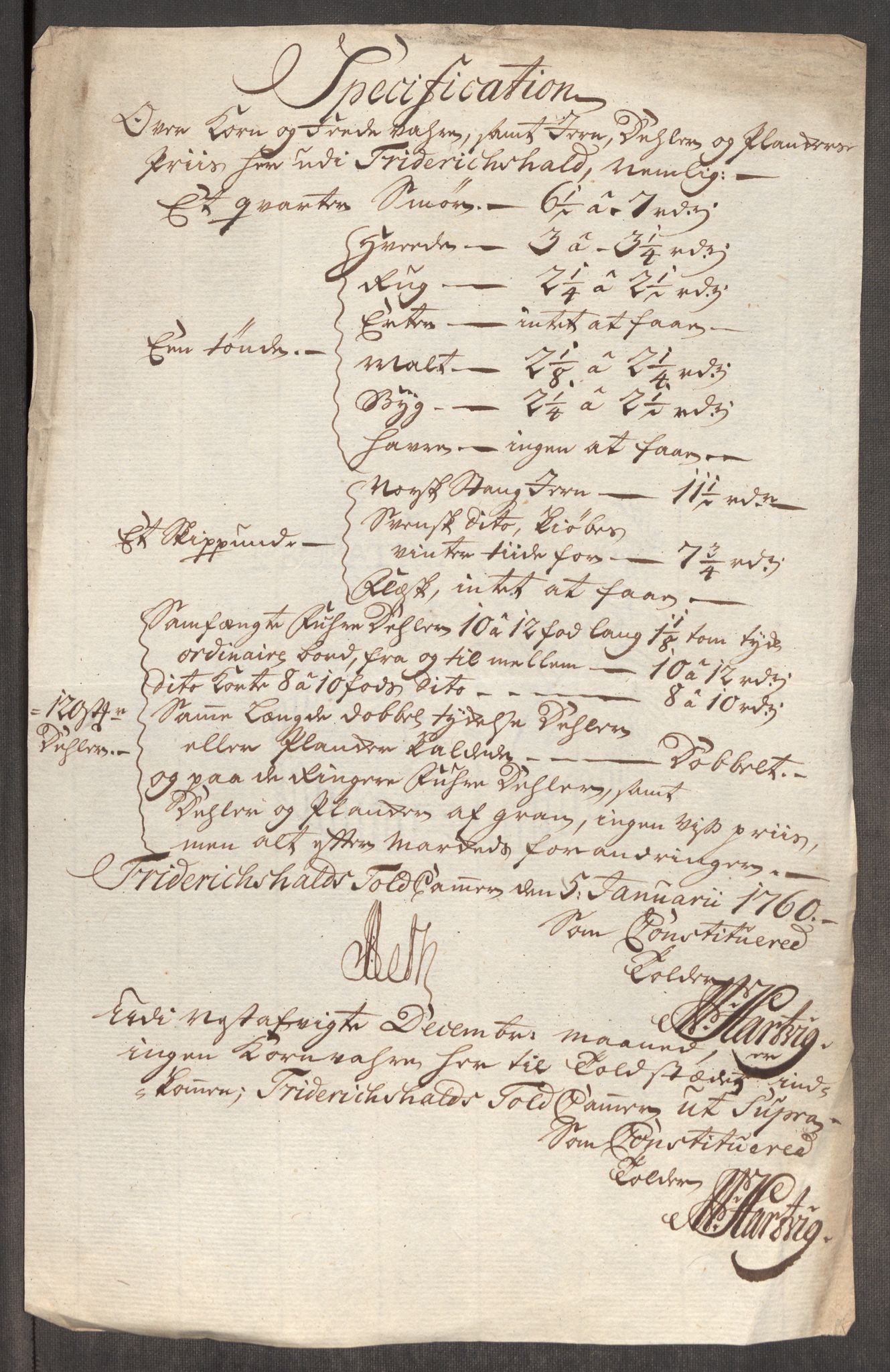 Rentekammeret inntil 1814, Realistisk ordnet avdeling, AV/RA-EA-4070/Oe/L0006: [Ø1]: Priskuranter, 1758-1760, p. 354