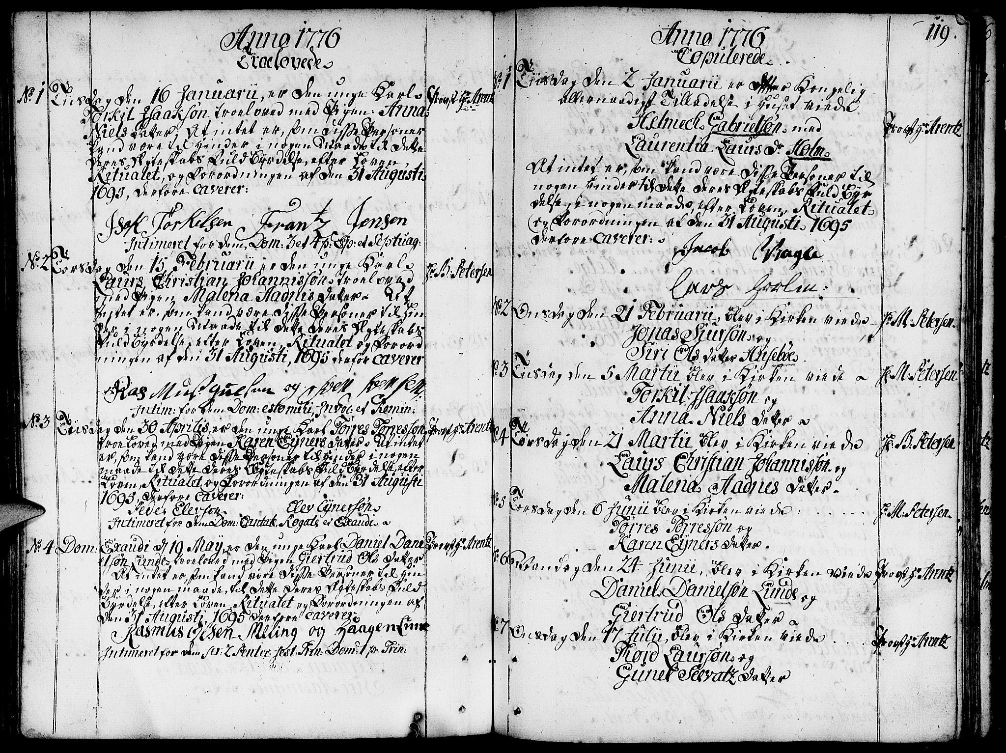 Domkirken sokneprestkontor, SAST/A-101812/001/30/30BA/L0004: Parish register (official) no. A 4, 1744-1782, p. 119