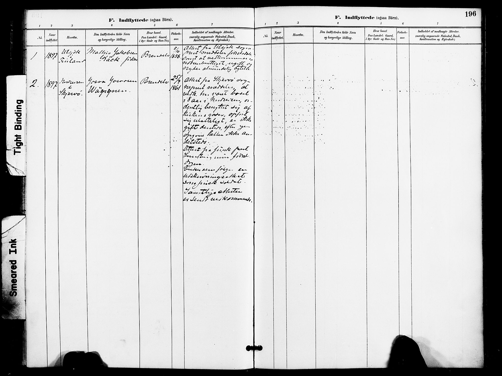 Kistrand/Porsanger sokneprestembete, SATØ/S-1351/H/Ha/L0008.kirke: Parish register (official) no. 8, 1890-1898, p. 196