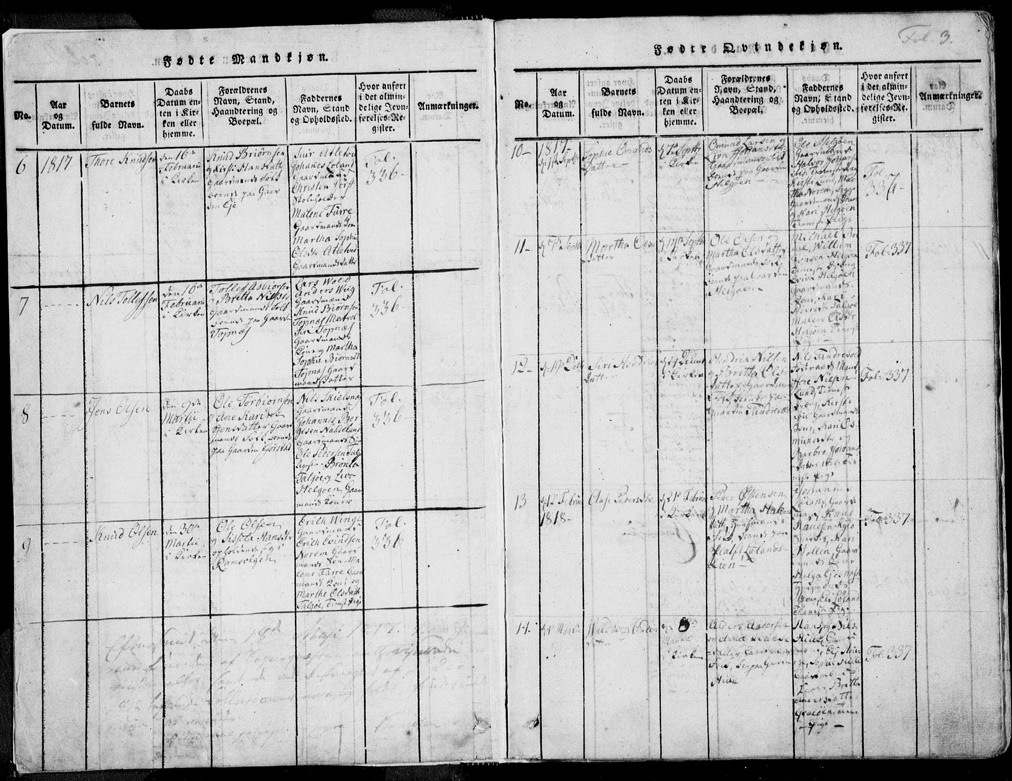 Nedstrand sokneprestkontor, AV/SAST-A-101841/01/IV: Parish register (official) no. A 7, 1816-1870, p. 3