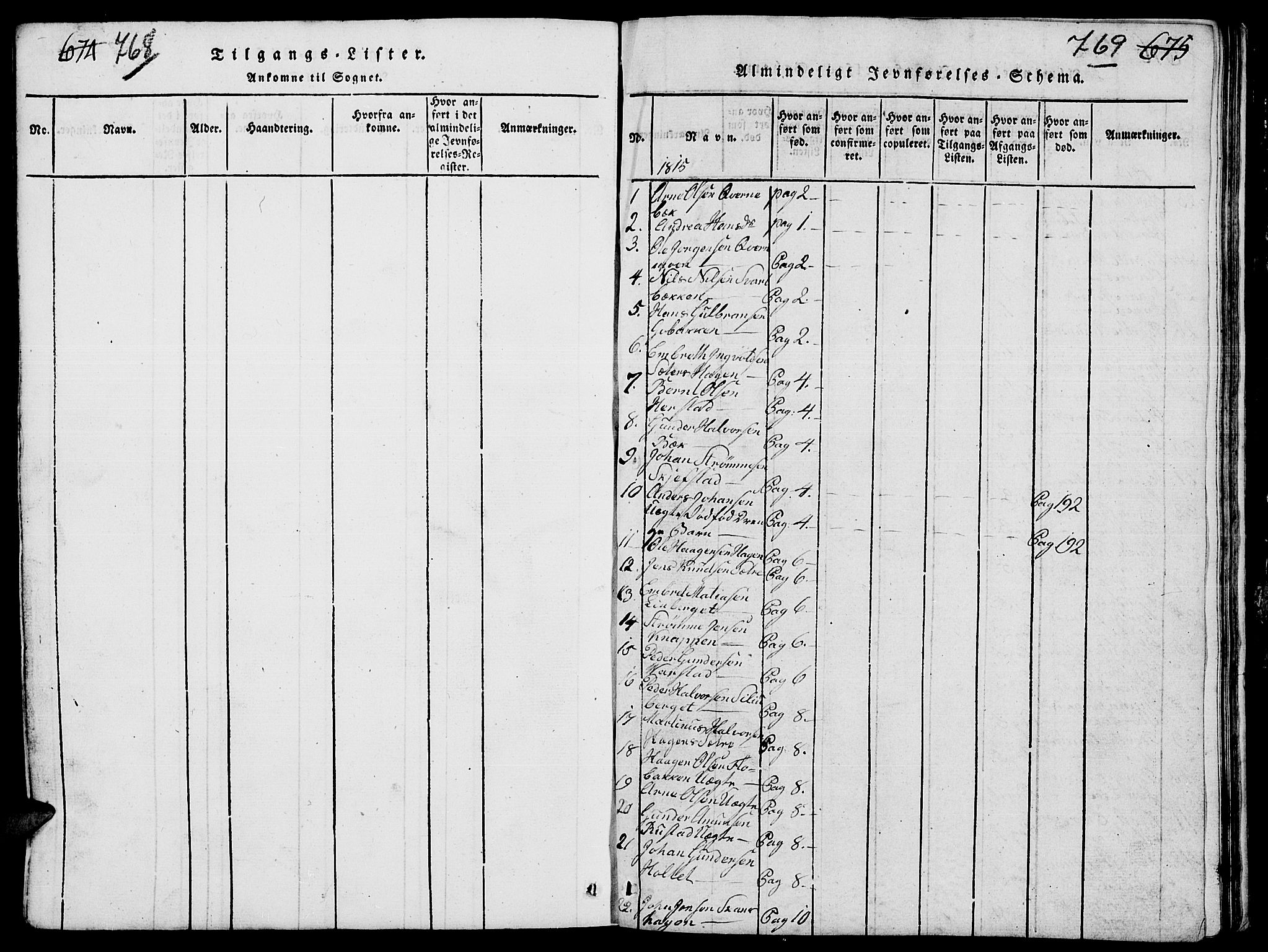 Elverum prestekontor, SAH/PREST-044/H/Ha/Hab/L0001: Parish register (copy) no. 1, 1815-1829, p. 768-769