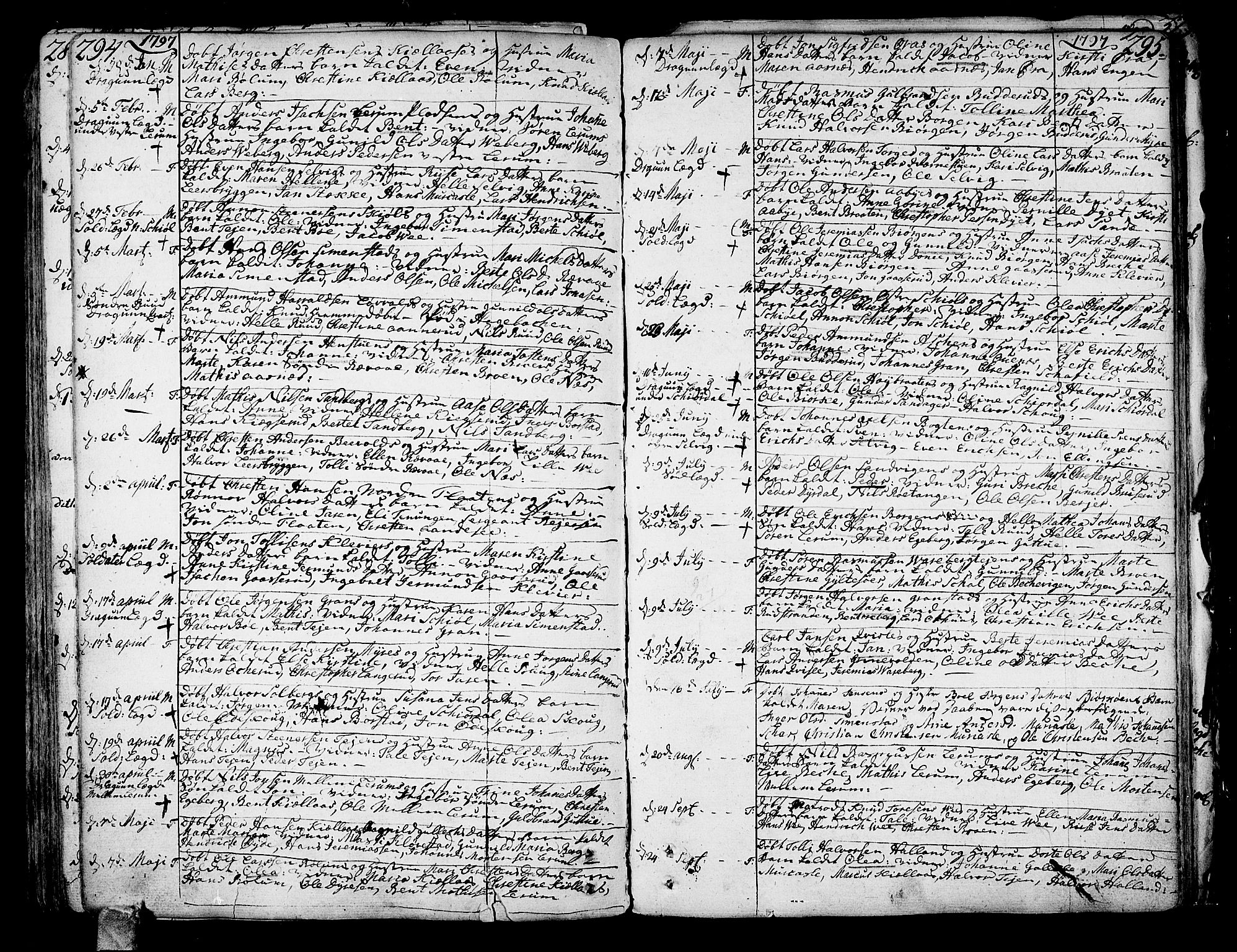 Sande Kirkebøker, AV/SAKO-A-53/F/Fa/L0001: Parish register (official) no. 1, 1753-1803, p. 294-295