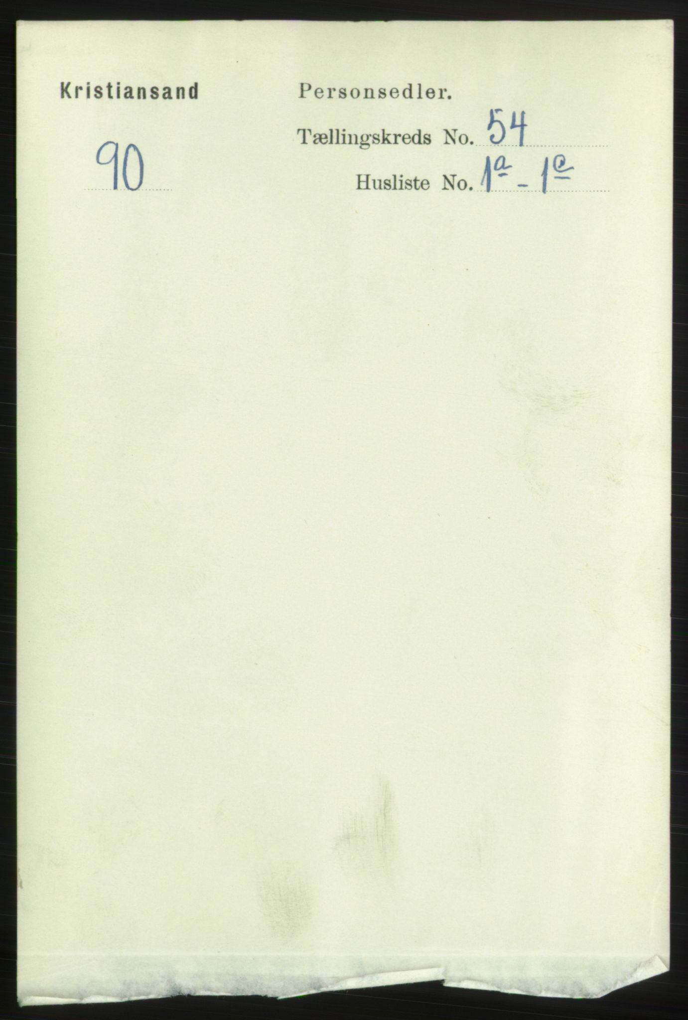 RA, 1891 census for 1001 Kristiansand, 1891, p. 15364