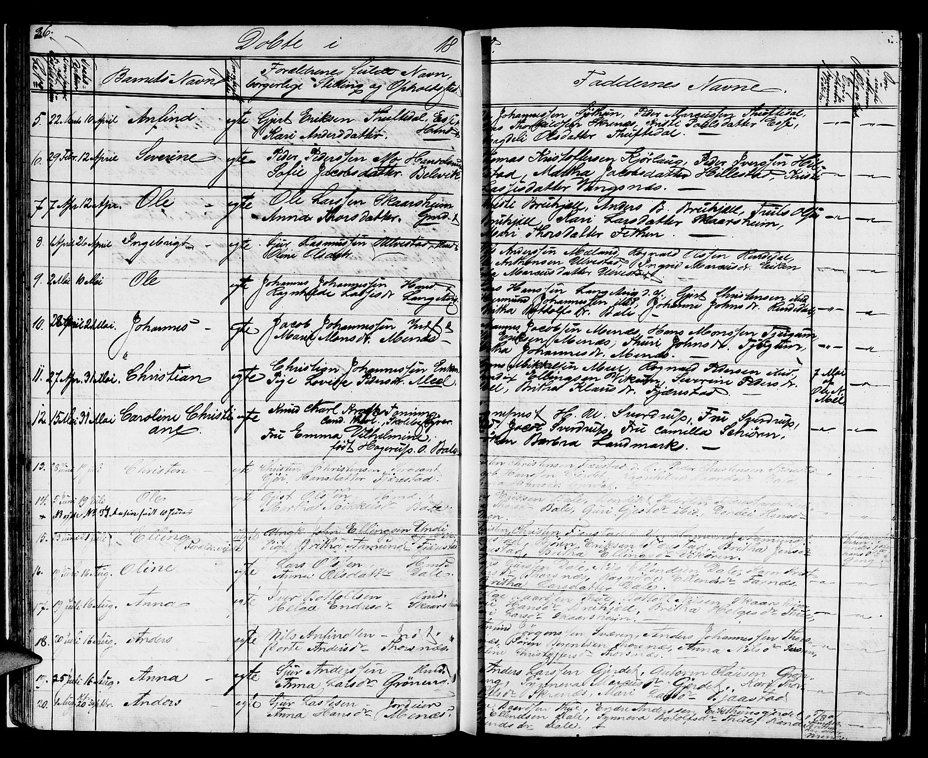 Balestrand sokneprestembete, SAB/A-79601/H/Hab/Haba/L0001: Parish register (copy) no. A 1, 1853-1880, p. 36