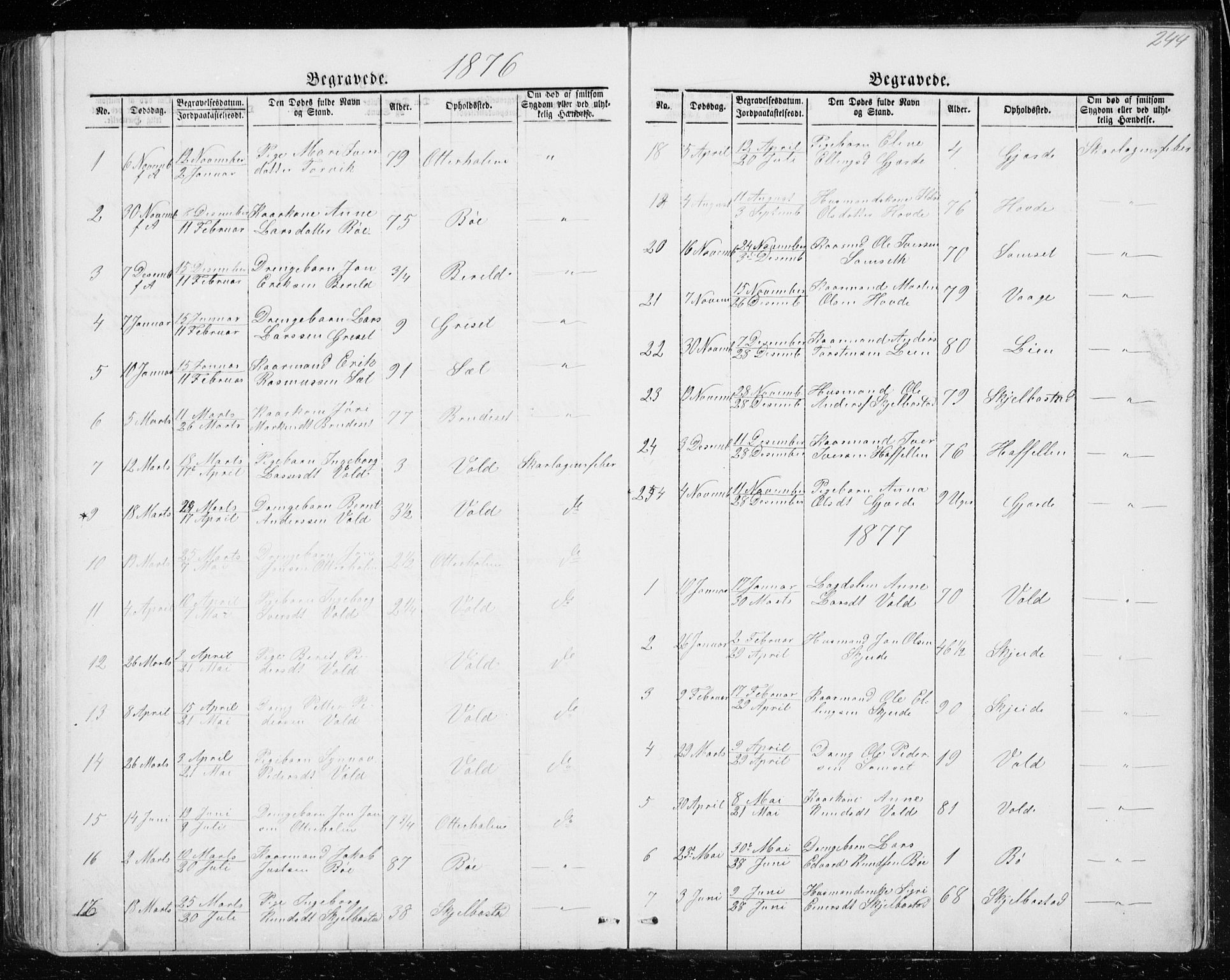 Ministerialprotokoller, klokkerbøker og fødselsregistre - Møre og Romsdal, SAT/A-1454/543/L0564: Parish register (copy) no. 543C02, 1867-1915, p. 244