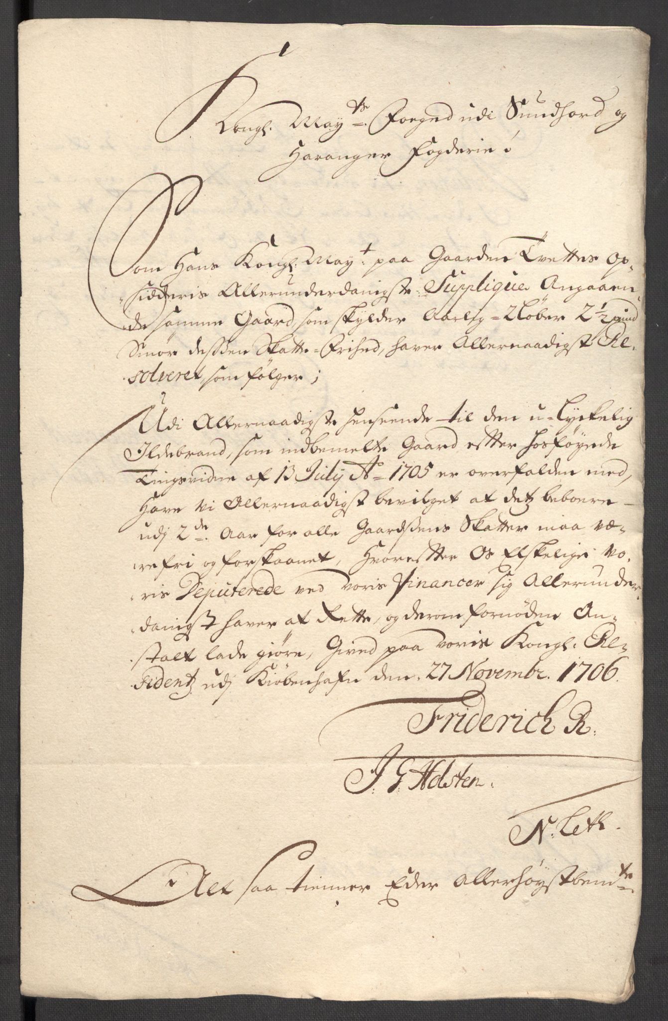 Rentekammeret inntil 1814, Reviderte regnskaper, Fogderegnskap, AV/RA-EA-4092/R48/L2984: Fogderegnskap Sunnhordland og Hardanger, 1706-1707, p. 266