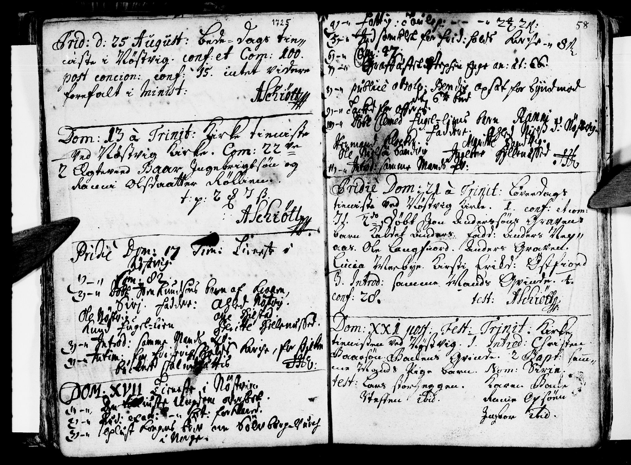 Ministerialprotokoller, klokkerbøker og fødselsregistre - Nordland, SAT/A-1459/814/L0221: Parish register (official) no. 814A02, 1718-1762, p. 58