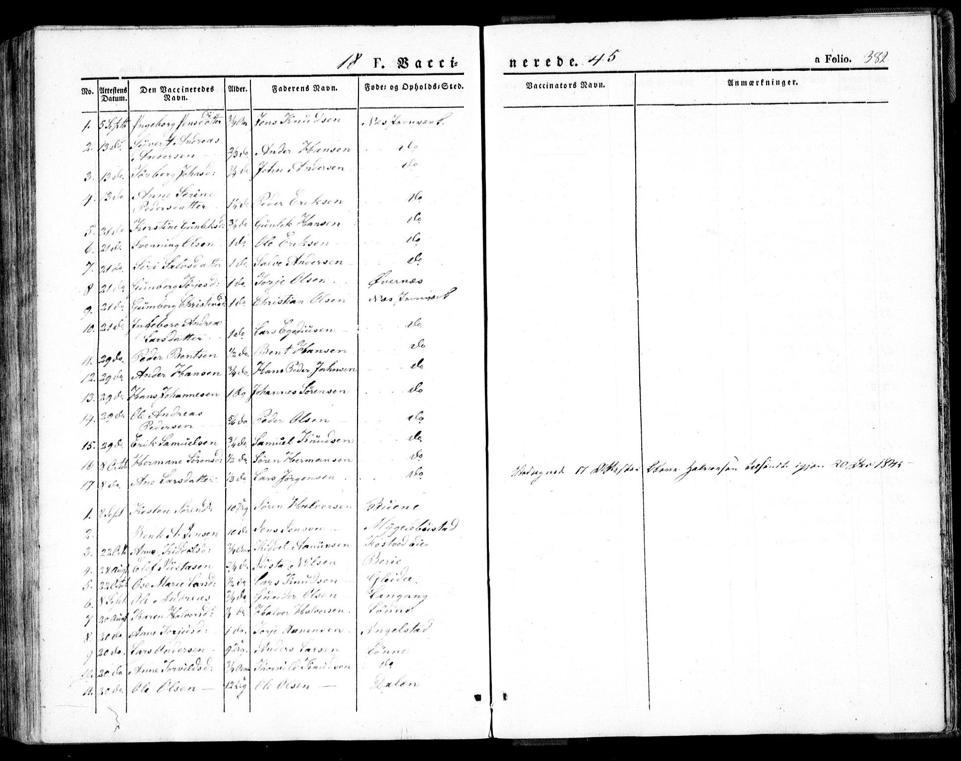 Holt sokneprestkontor, AV/SAK-1111-0021/F/Fa/L0007: Parish register (official) no. A 7, 1836-1848, p. 382