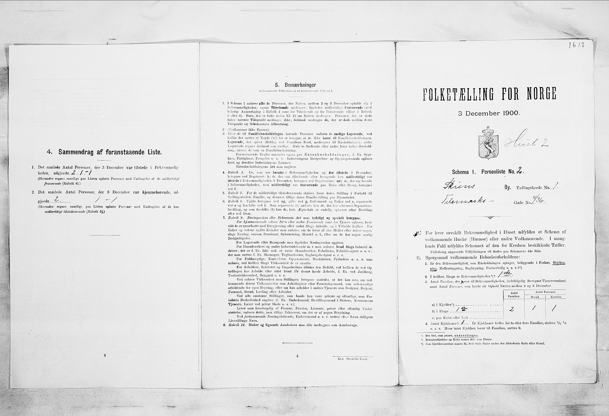 SAKO, 1900 census for Skien, 1900, p. 86