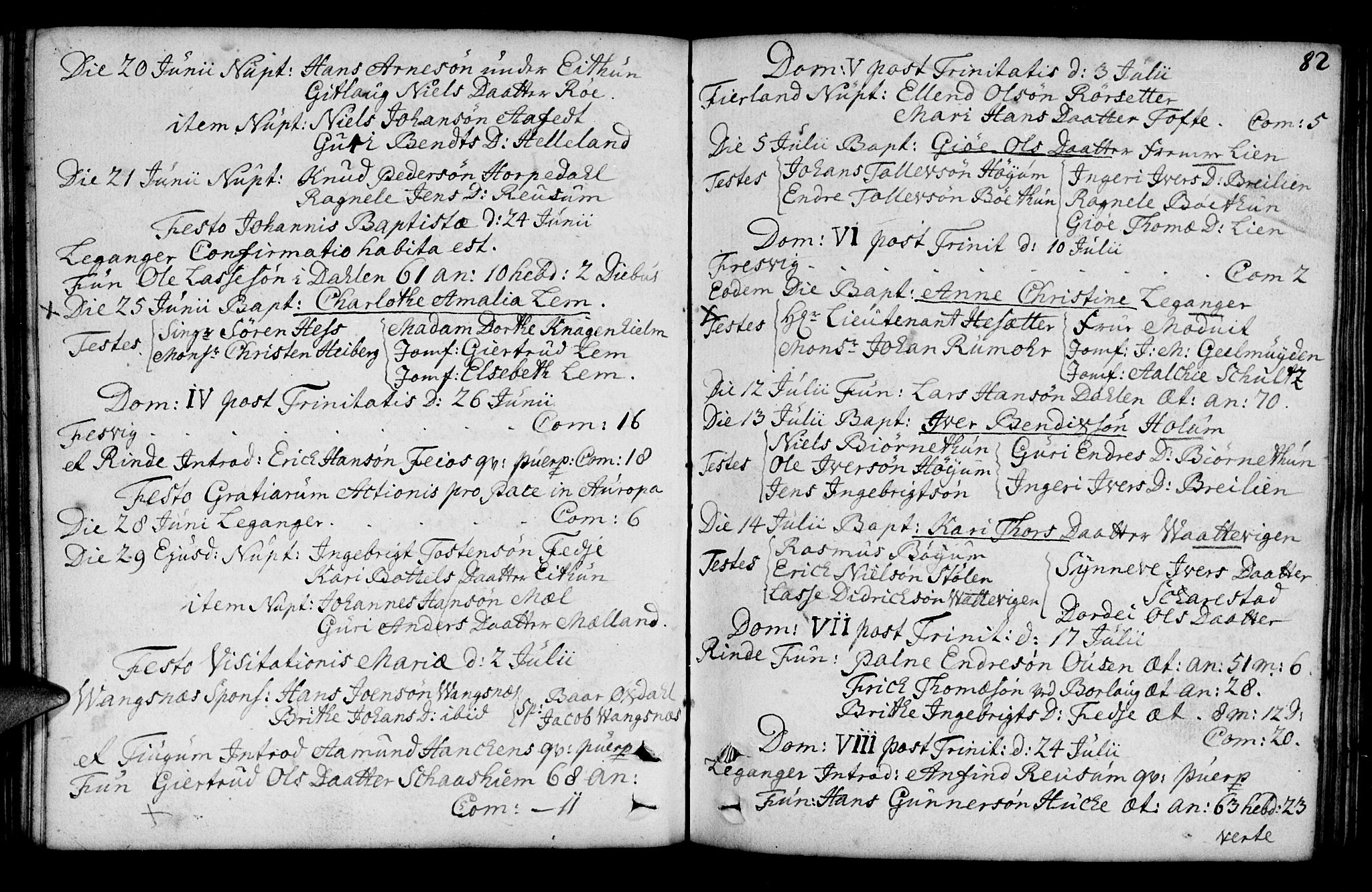 Leikanger sokneprestembete, SAB/A-81001: Parish register (official) no. A 3, 1756-1770, p. 82