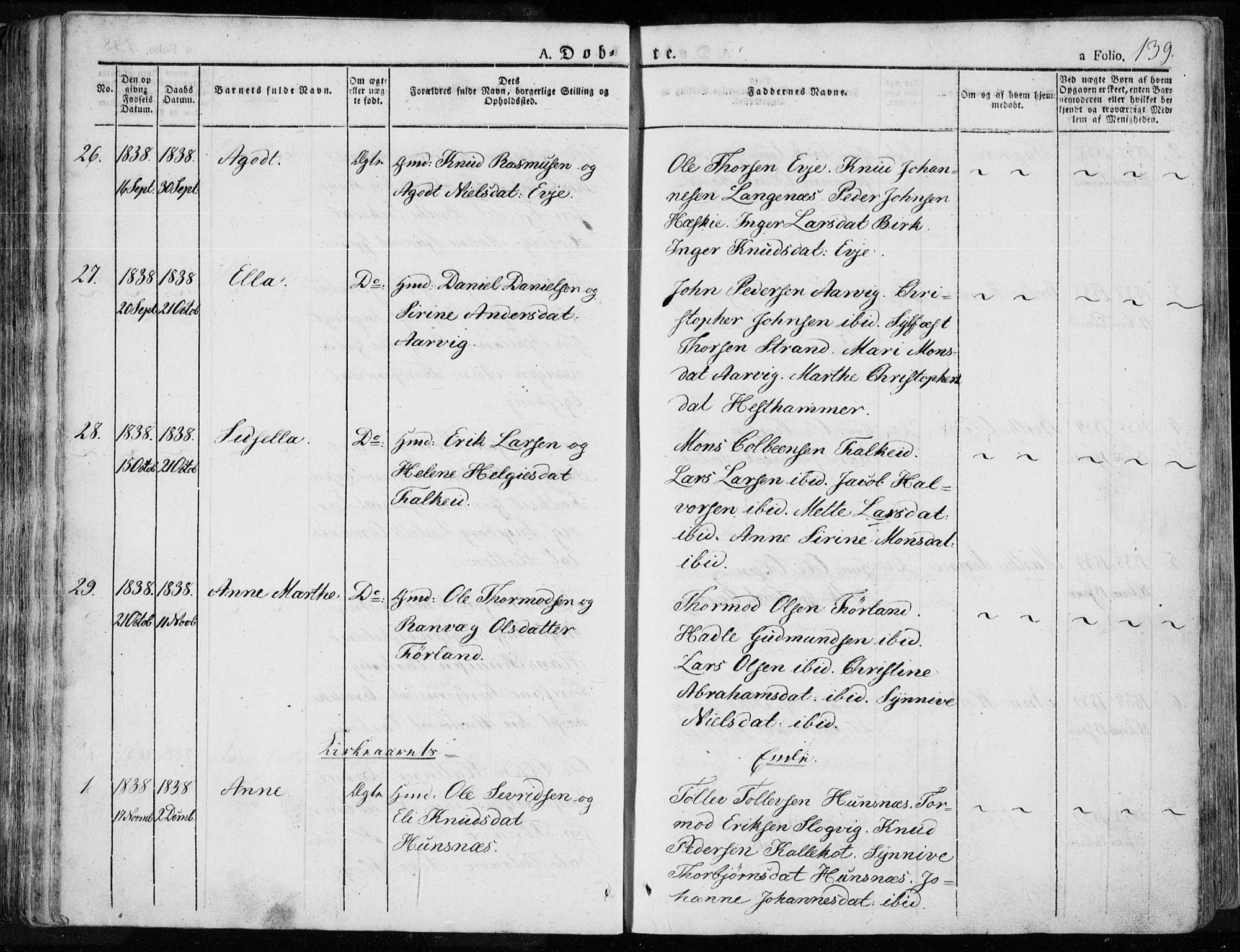 Tysvær sokneprestkontor, SAST/A -101864/H/Ha/Haa/L0001: Parish register (official) no. A 1.1, 1831-1856, p. 139