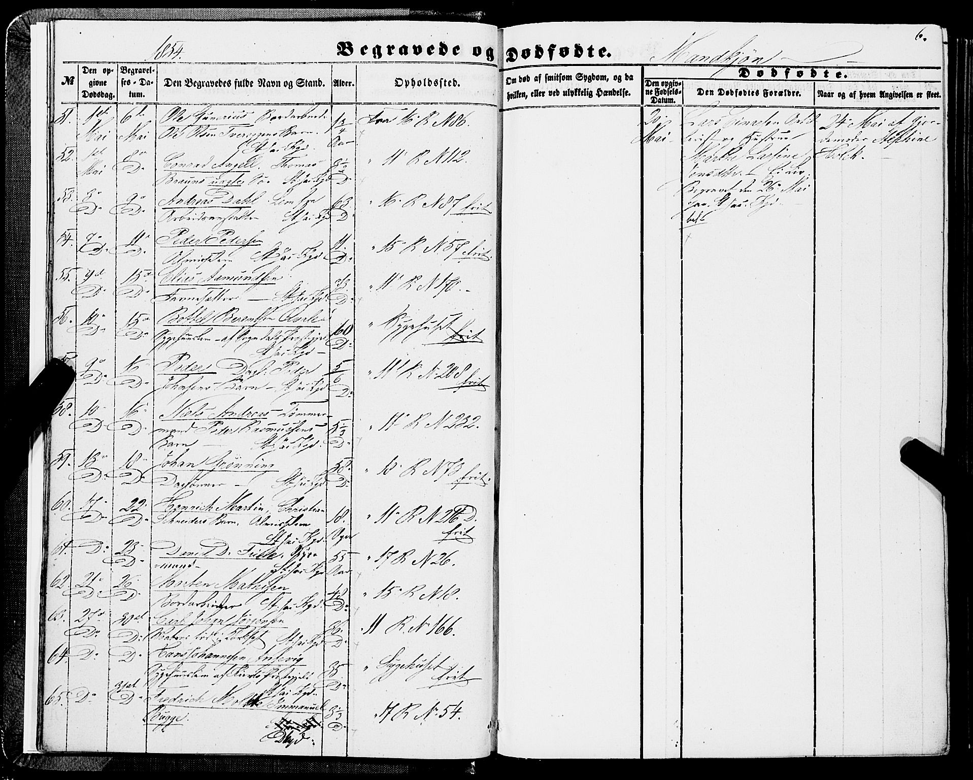 Domkirken sokneprestembete, AV/SAB-A-74801/H/Haa/L0041: Parish register (official) no. E 2, 1853-1863, p. 6