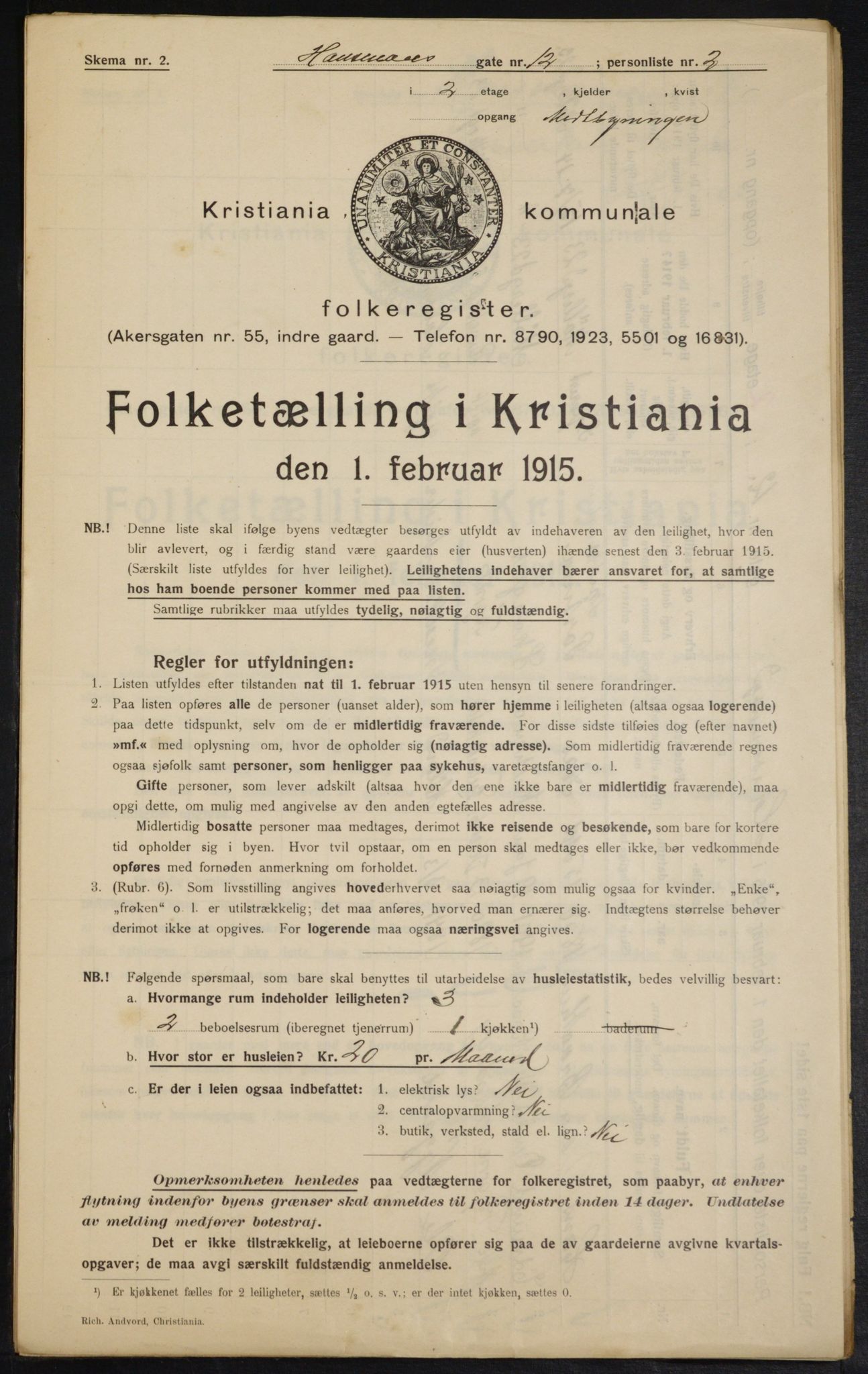 OBA, Municipal Census 1915 for Kristiania, 1915, p. 34806