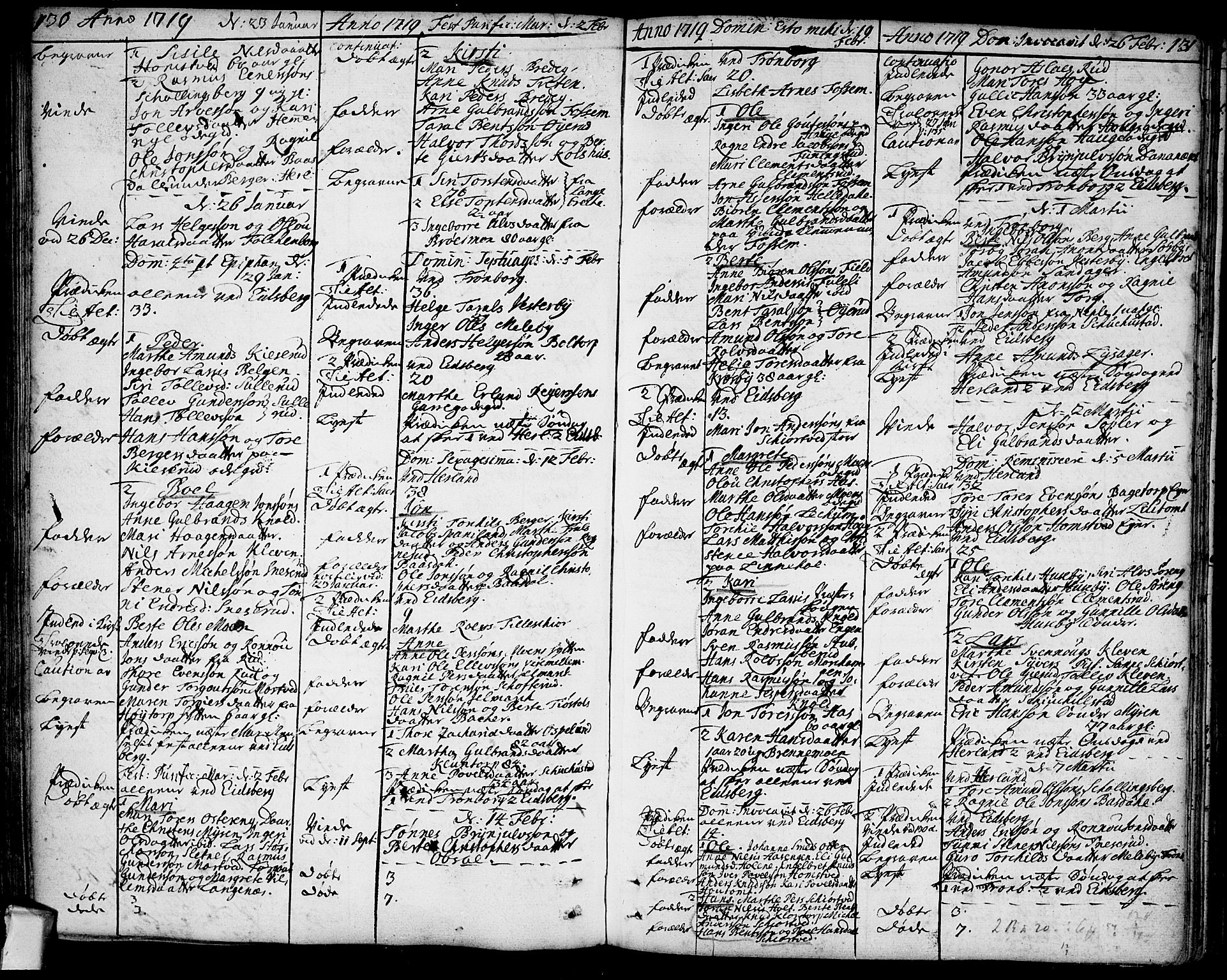 Eidsberg prestekontor Kirkebøker, SAO/A-10905/F/Fa/L0001: Parish register (official) no. I 1, 1710-1730, p. 130-131