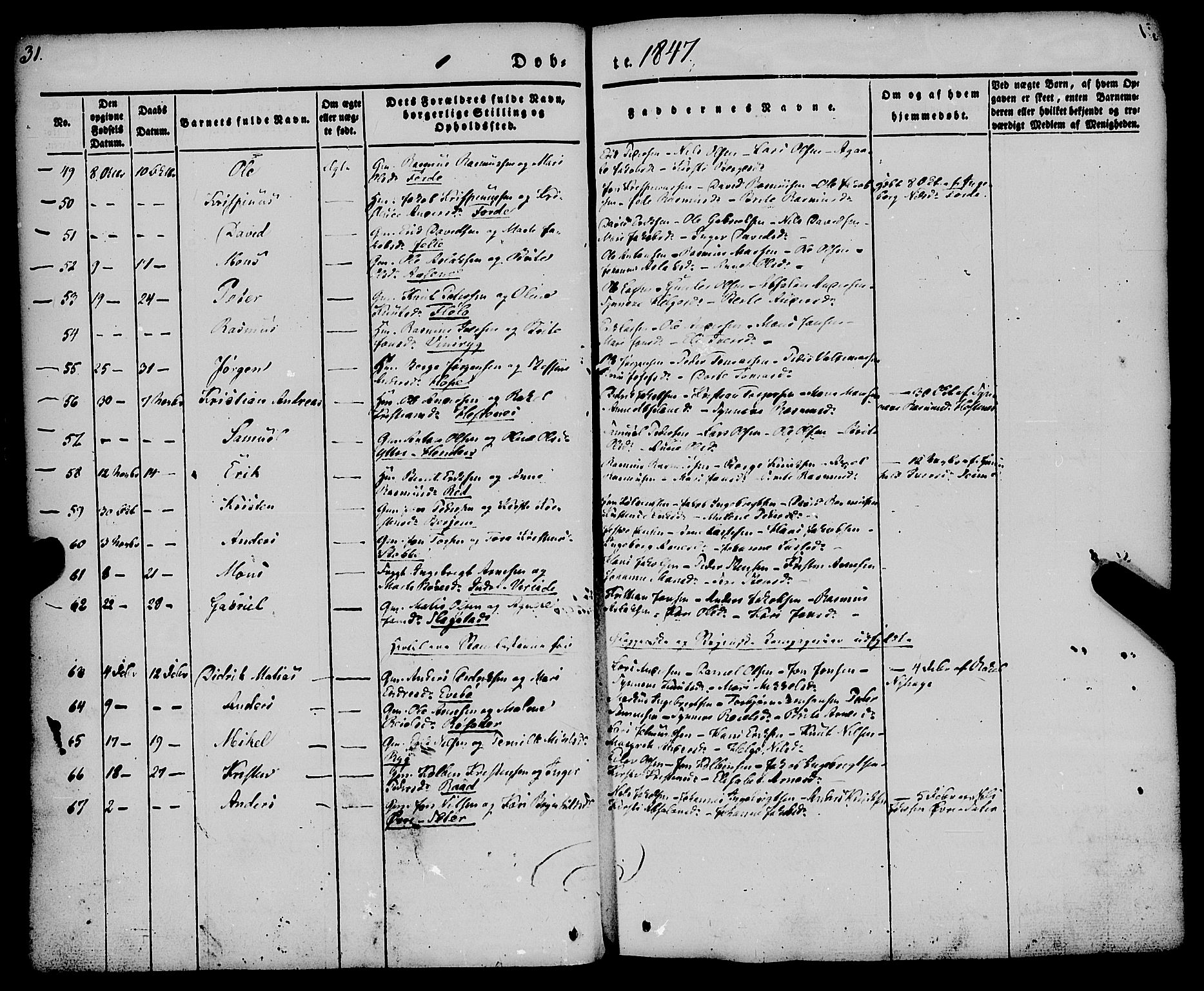 Gloppen sokneprestembete, SAB/A-80101/H/Haa/Haaa/L0008: Parish register (official) no. A 8, 1837-1855, p. 31