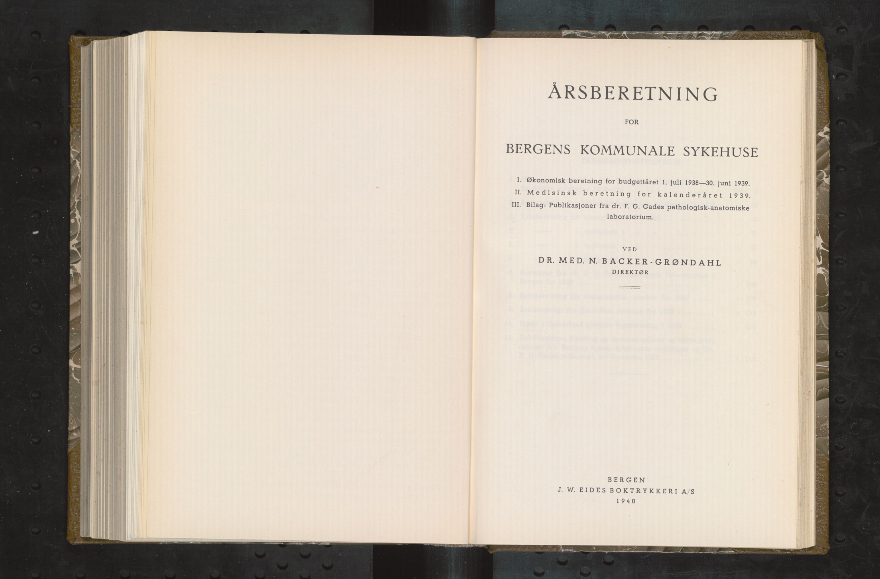 Haukeland Sykehus, Direktøren, BBA/A-2050.04/Æa/L0006: Årsberetninger 1937-1940, 1937-1940, p. 82