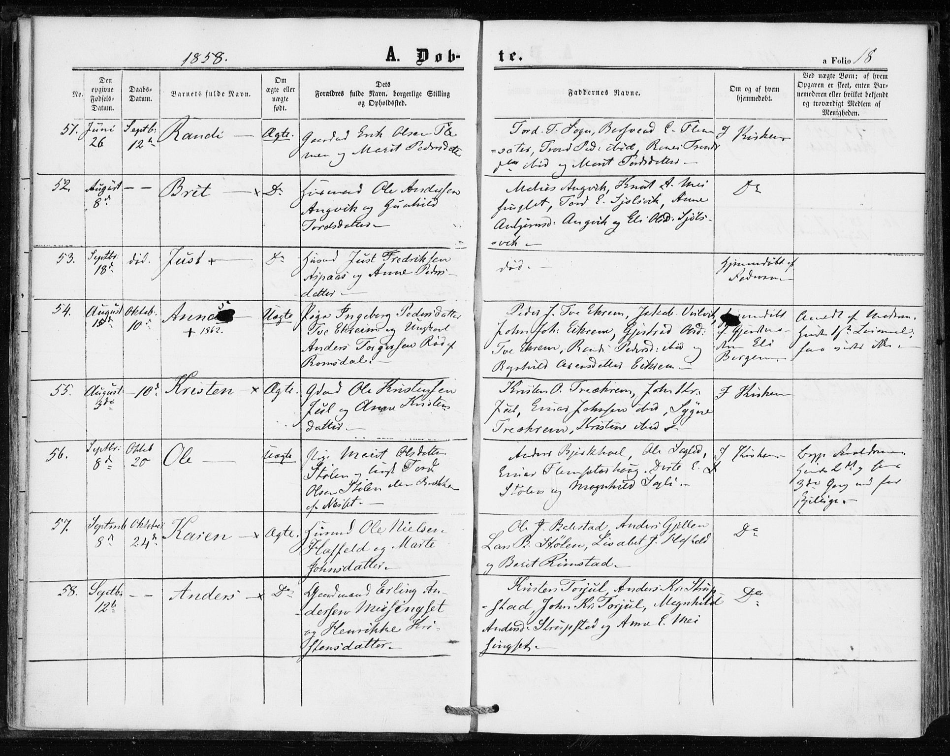 Ministerialprotokoller, klokkerbøker og fødselsregistre - Møre og Romsdal, AV/SAT-A-1454/586/L0985: Parish register (official) no. 586A11, 1857-1866, p. 18