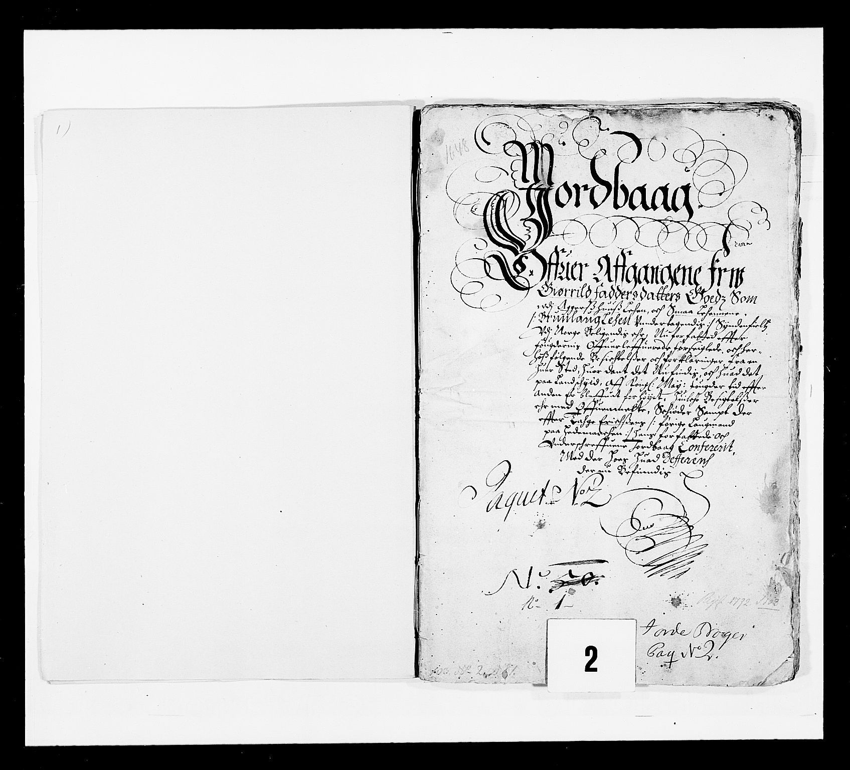 Stattholderembetet 1572-1771, AV/RA-EA-2870/Ek/L0031/0001: Jordebøker 1633-1658: / Forskjellige jordebøker, 1651-1658, p. 2