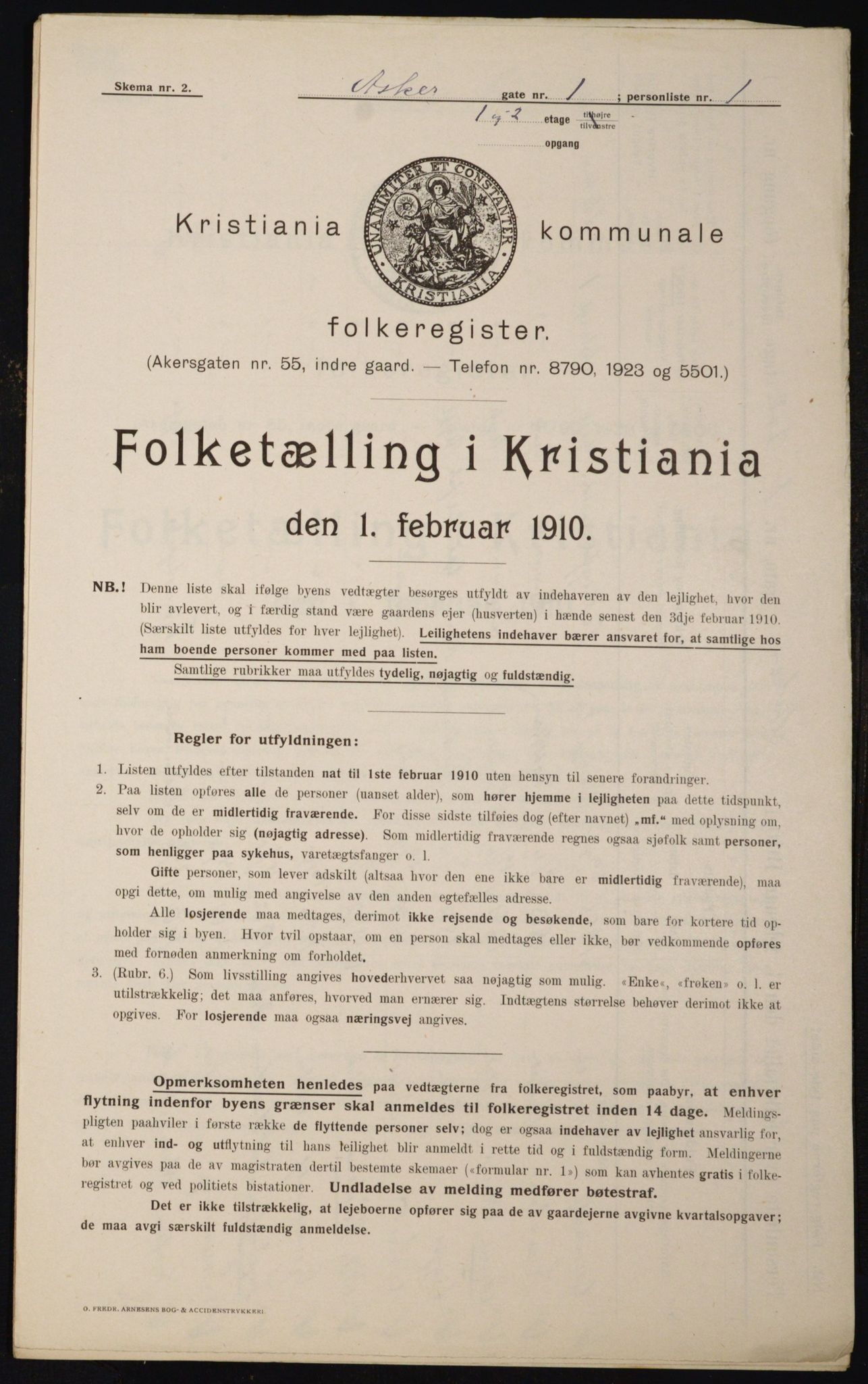 OBA, Municipal Census 1910 for Kristiania, 1910, p. 2312